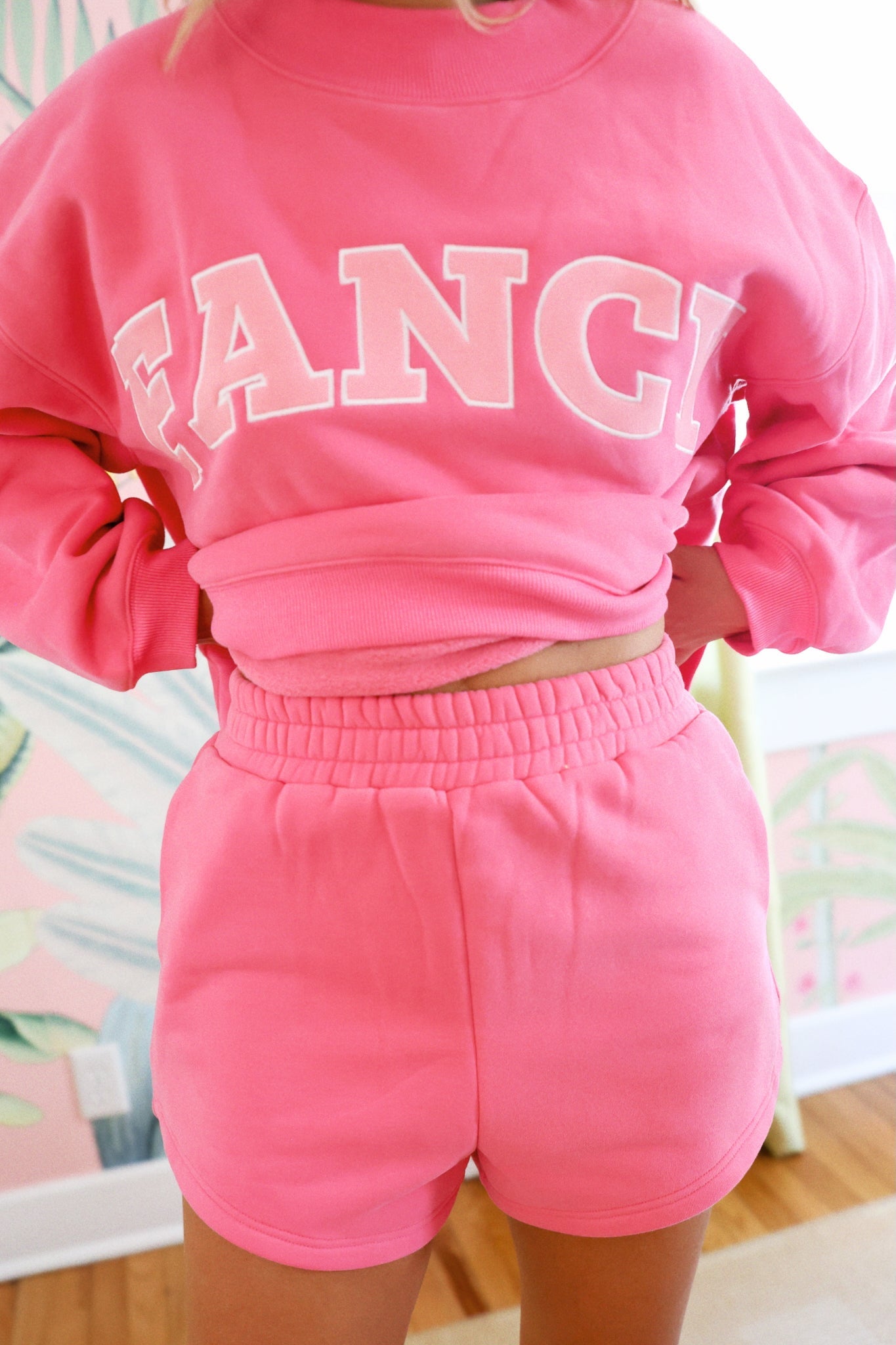 Fancy Fleece Lined Mini Shorts - Paradise Pink