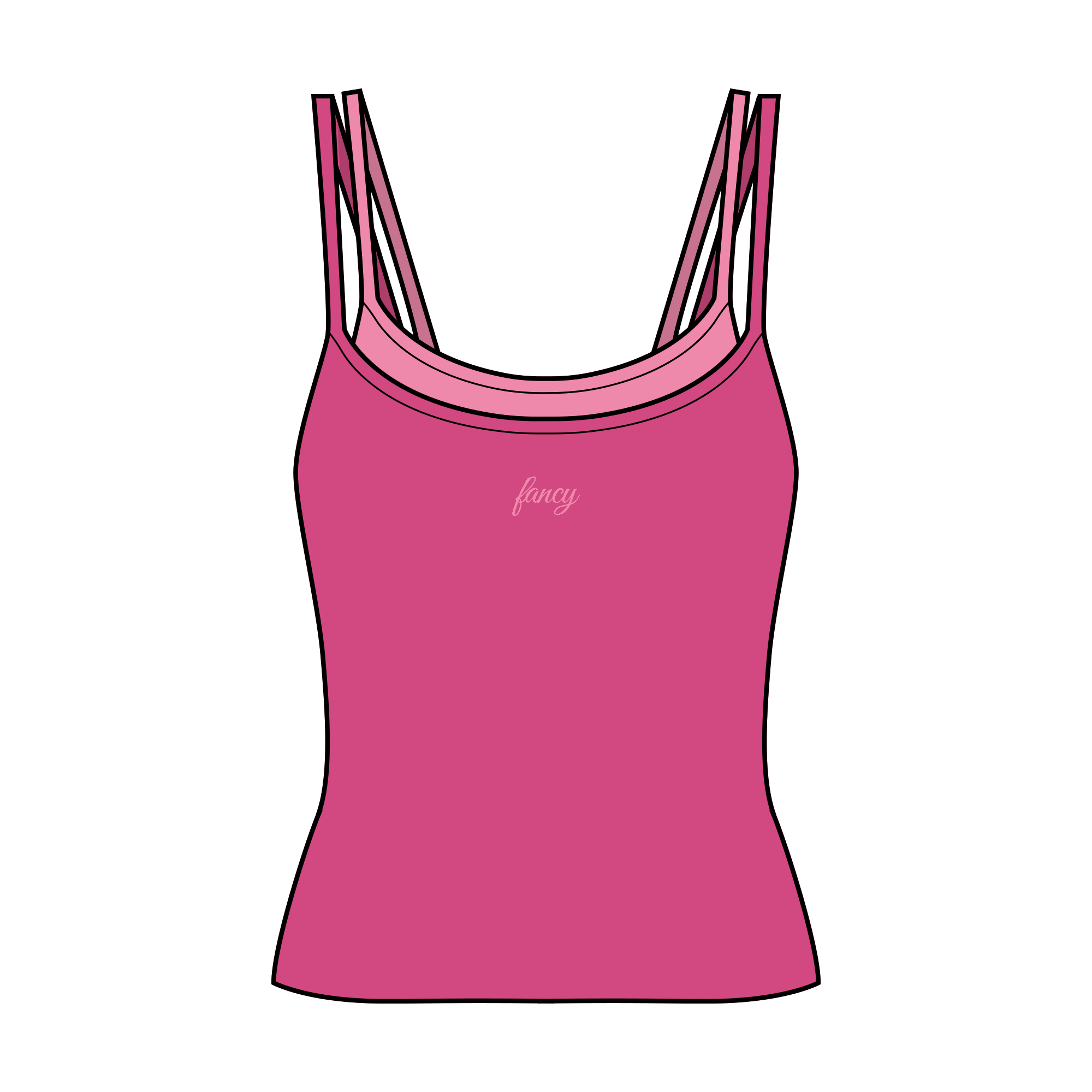 Fancy FitFlow Double Layered Tank - Paradise Pink