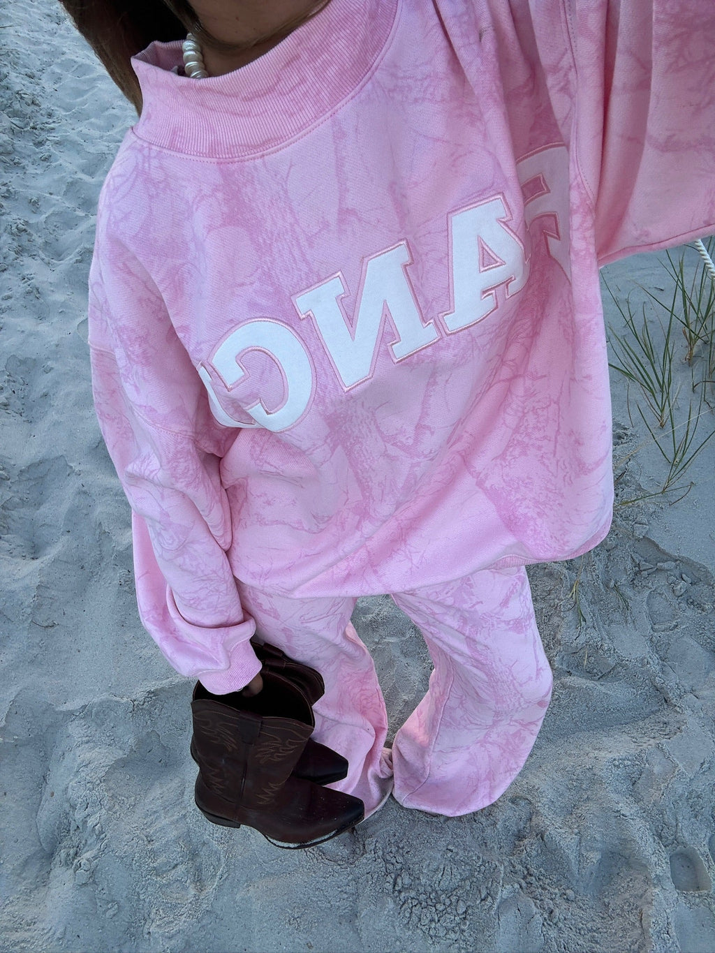 Fancy Fleece Lined Sweatpants - Pink Camo