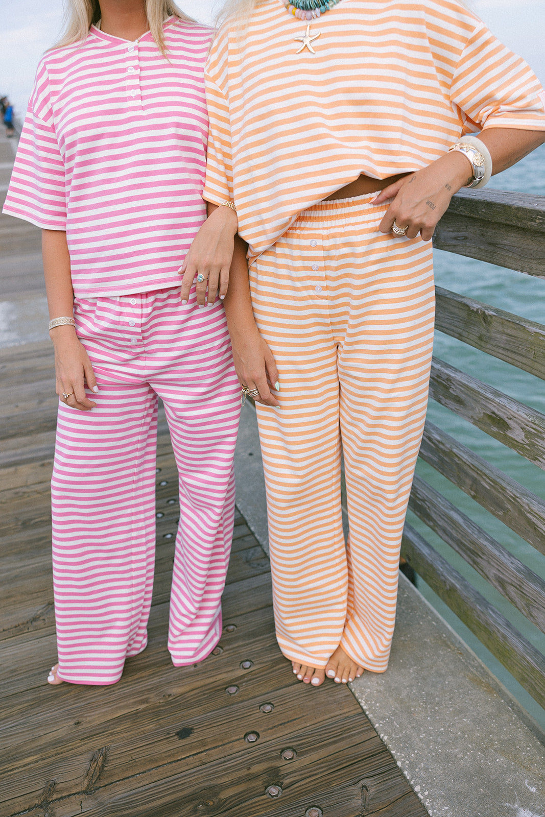 Fancy Striped Button Pants