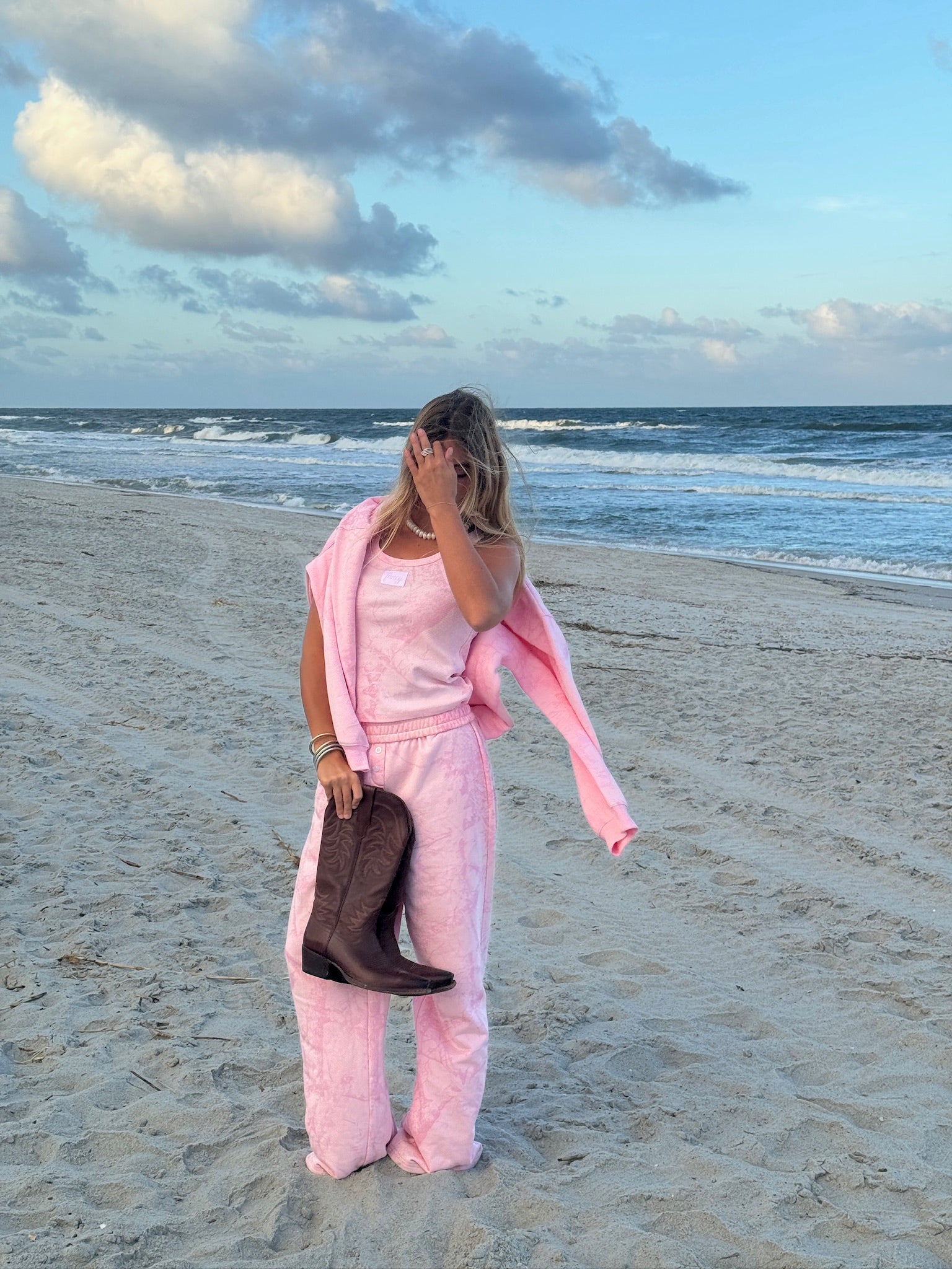 Fancy Fleece Lined Sweatpants - Pink Camo