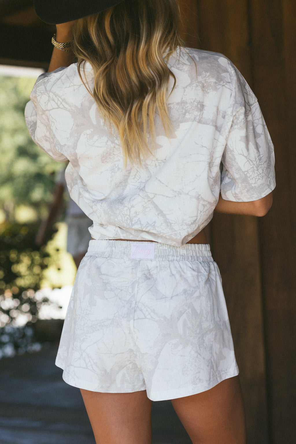 Fancy Button Shorts - White Camo (PREORDER)