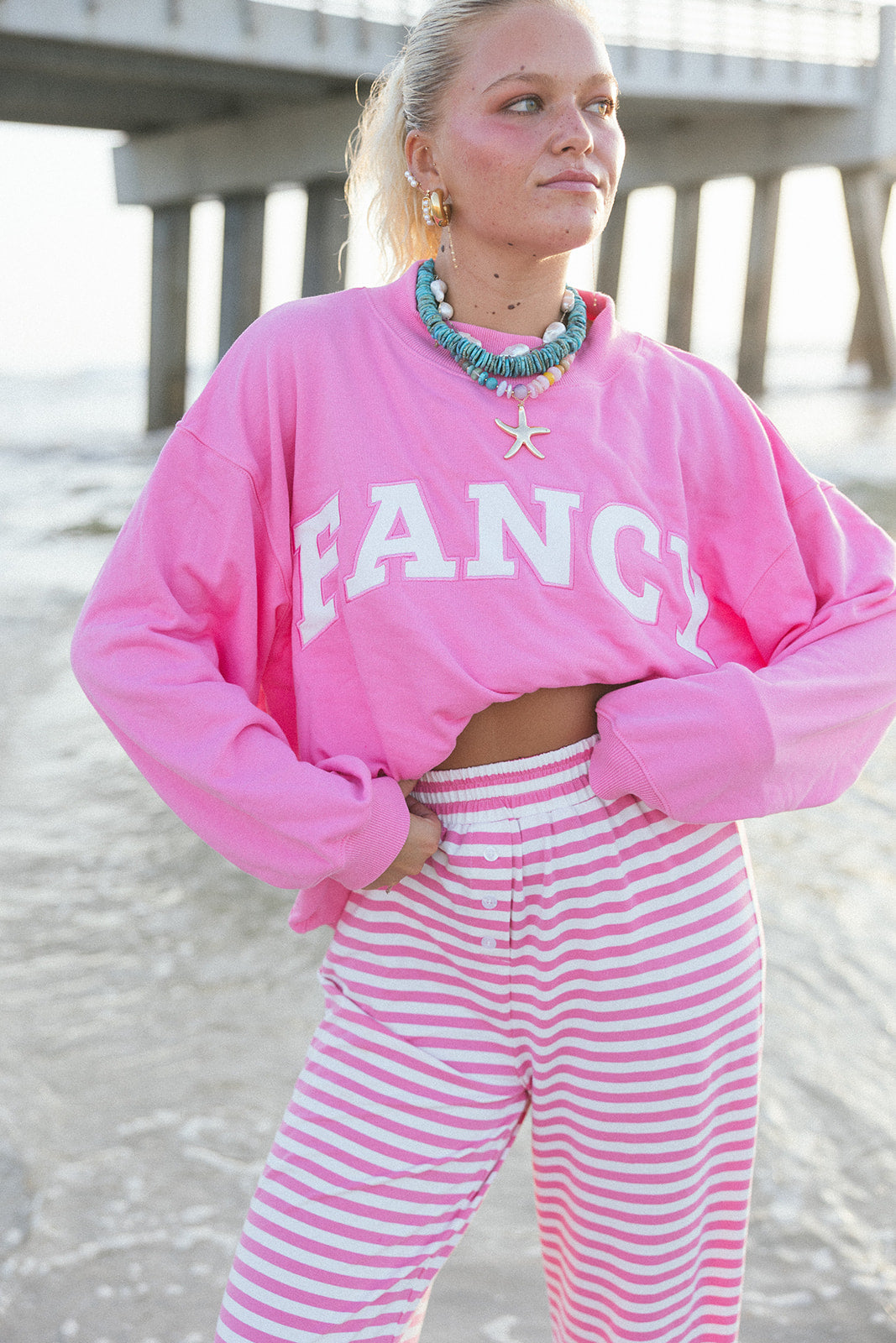 Fancy Striped Button Pants