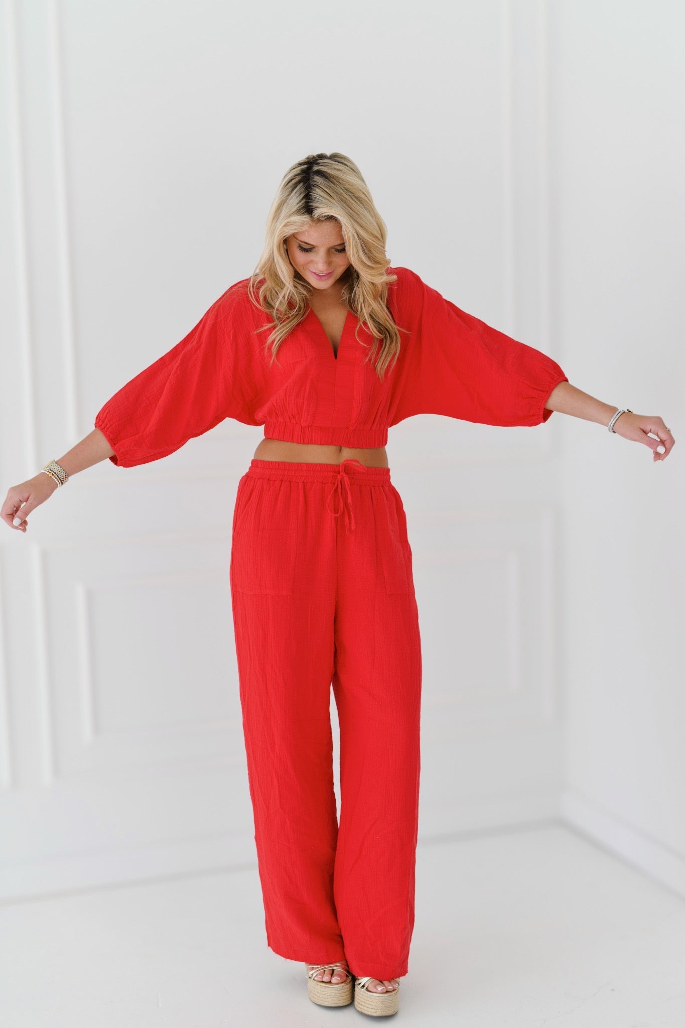 Lila Cotton Set - Red