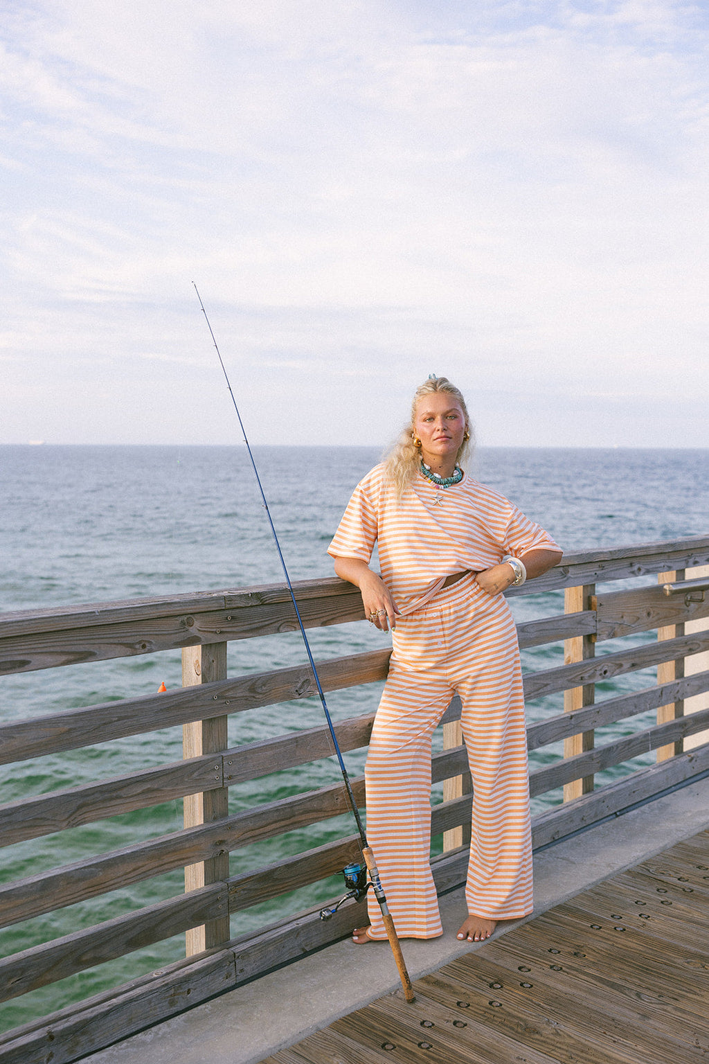 Fancy Short Sleeve Striped Top
