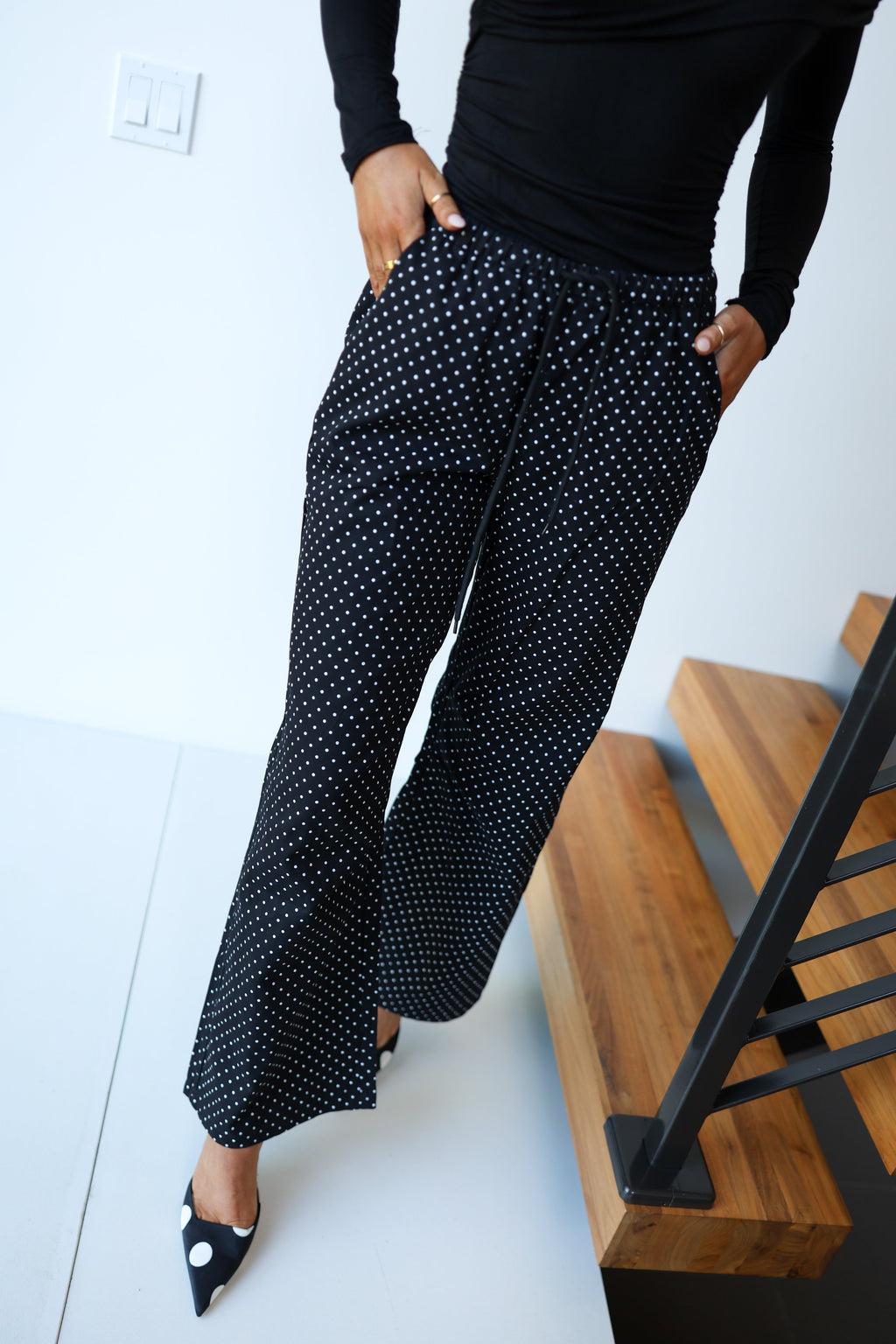 Angelica Polka Dot Pants - Black