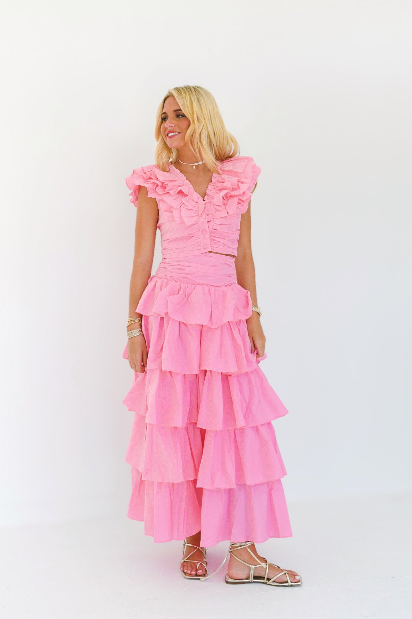 Kelsi Ruffle Set - Pink