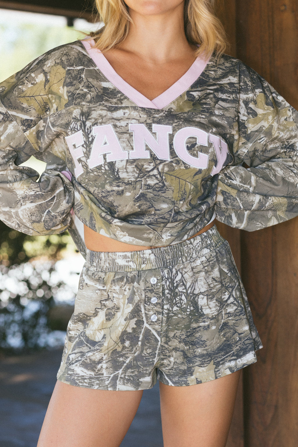 Fancy Button Shorts - Camo (PREORDER)