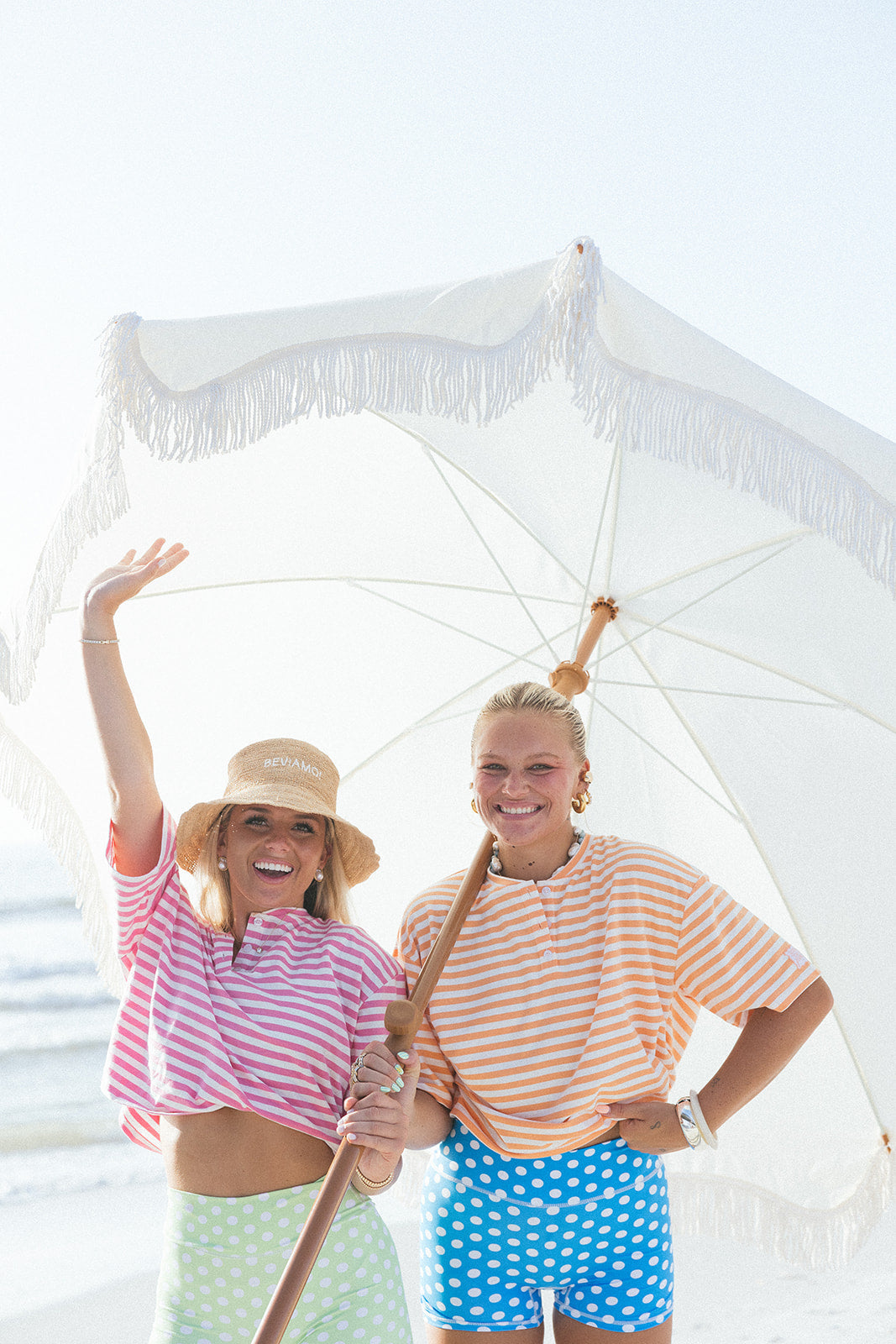 Fancy Buttoned Striped Short Sleeve Top