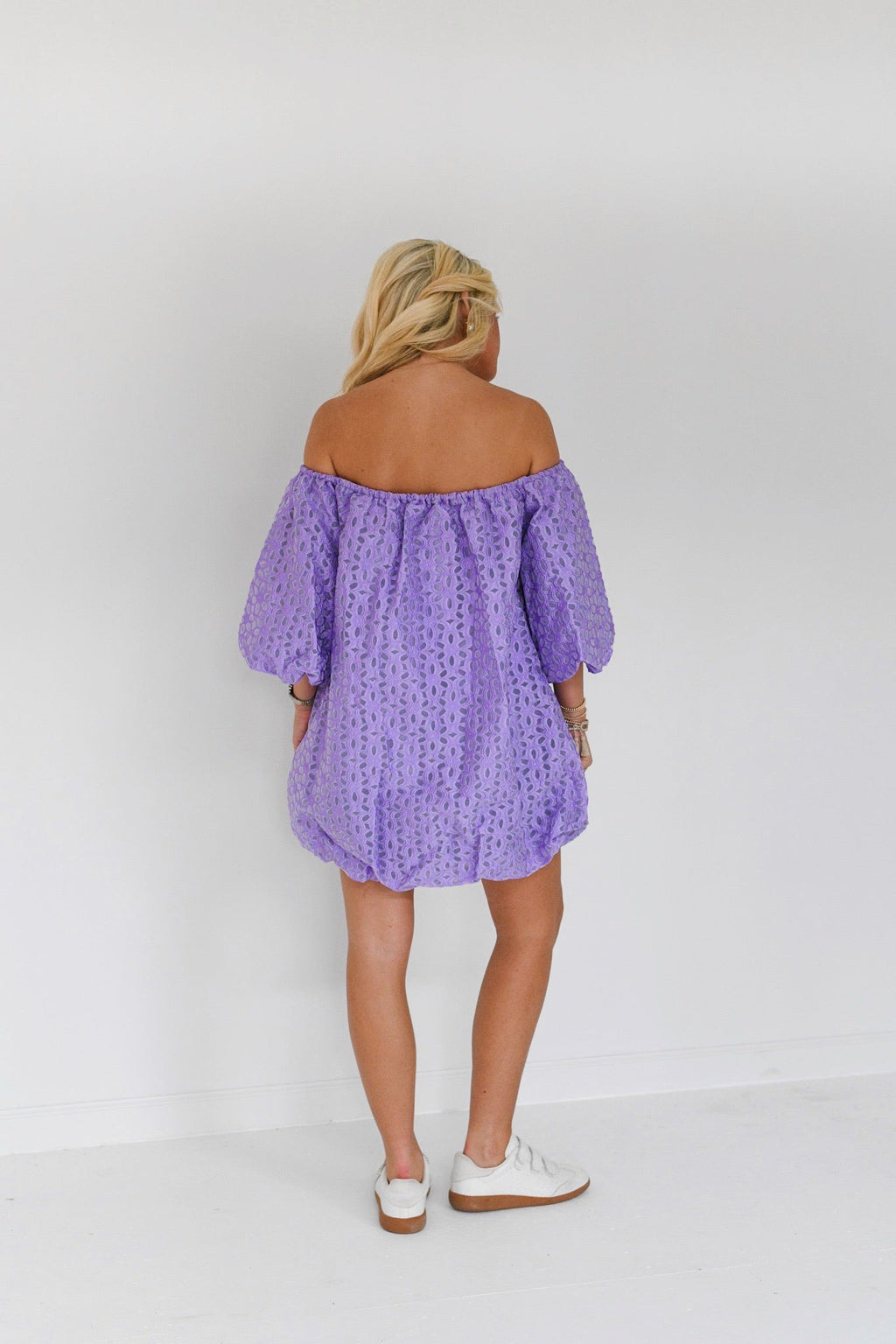 Lola Strapless Bubble Mini Dress - Purple