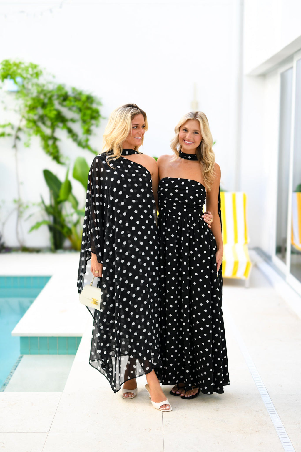 Ruby Polka Dot Maxi Dress- Black/White