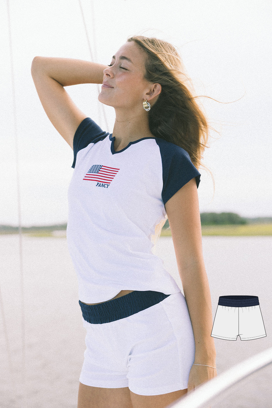 Fancy Varsity Mini Shorts - White