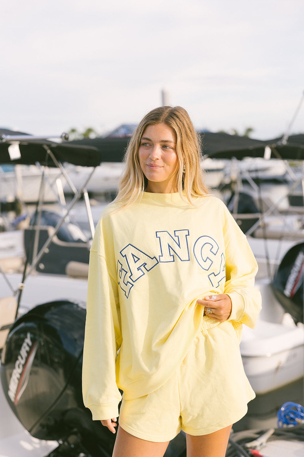 Fancy Oversized Terry Mockneck - Malibu Yellow