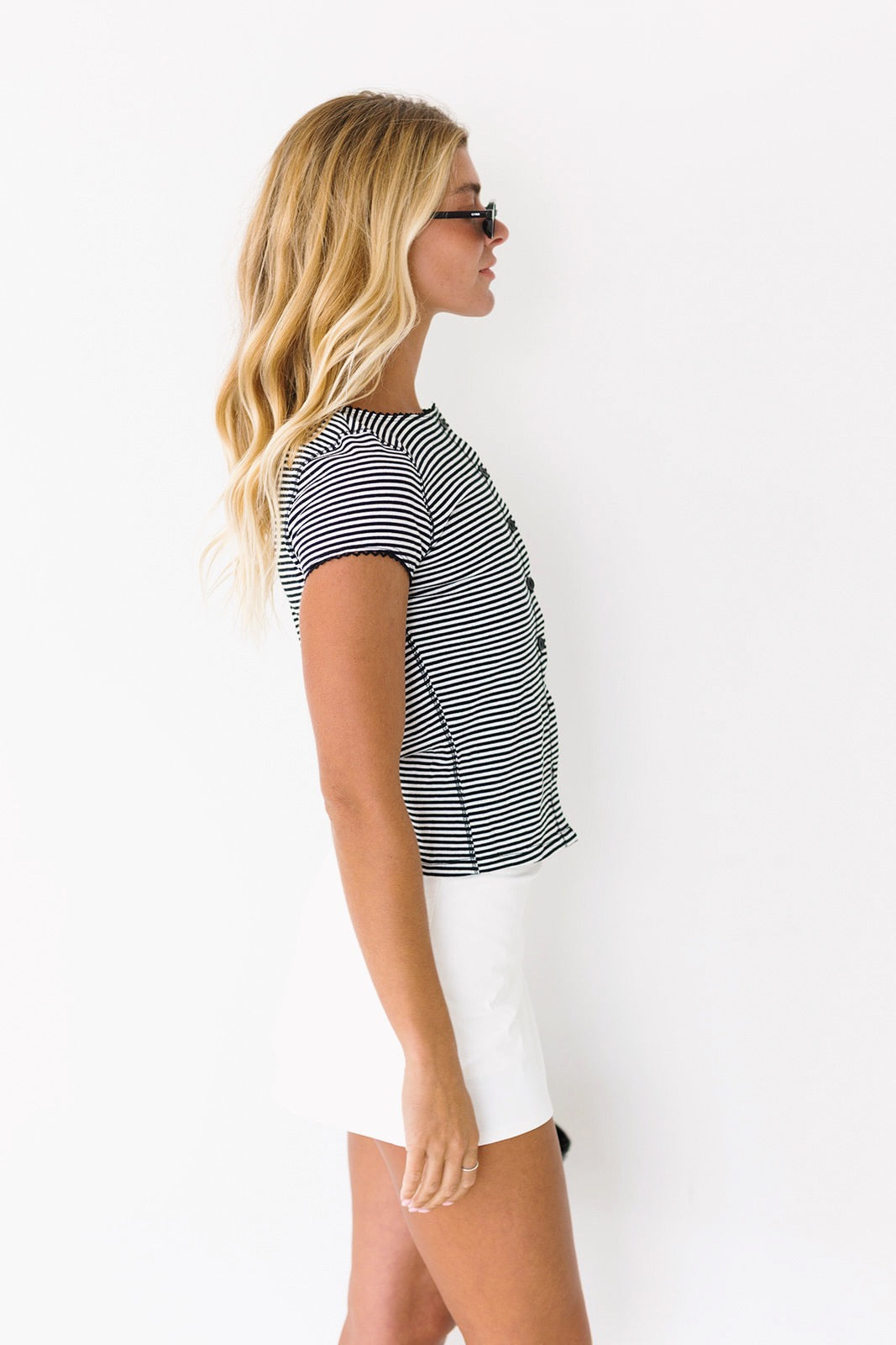 Sienna Striped Top - Black/White