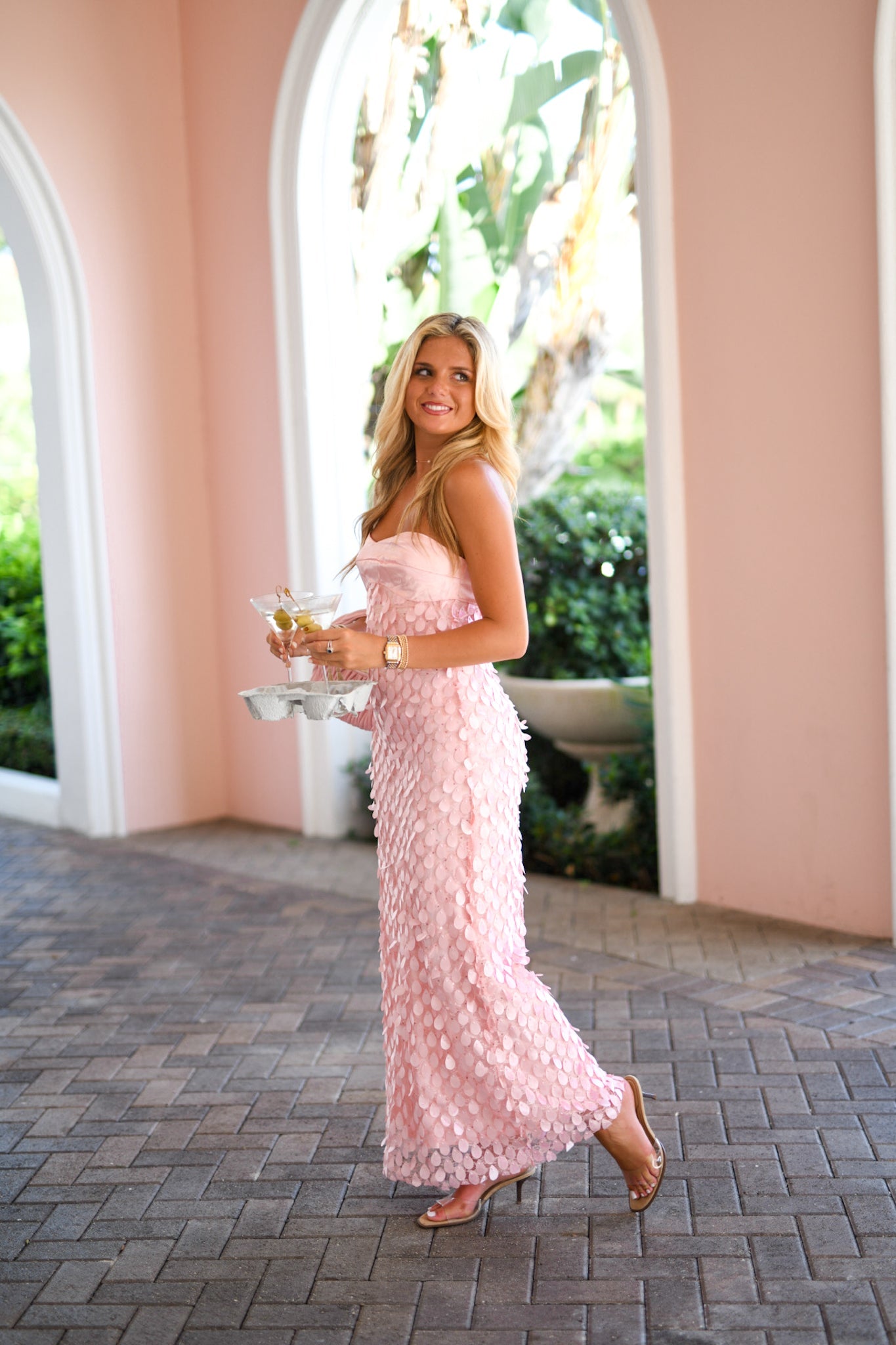 Sally Textured Tube Dress - Pink