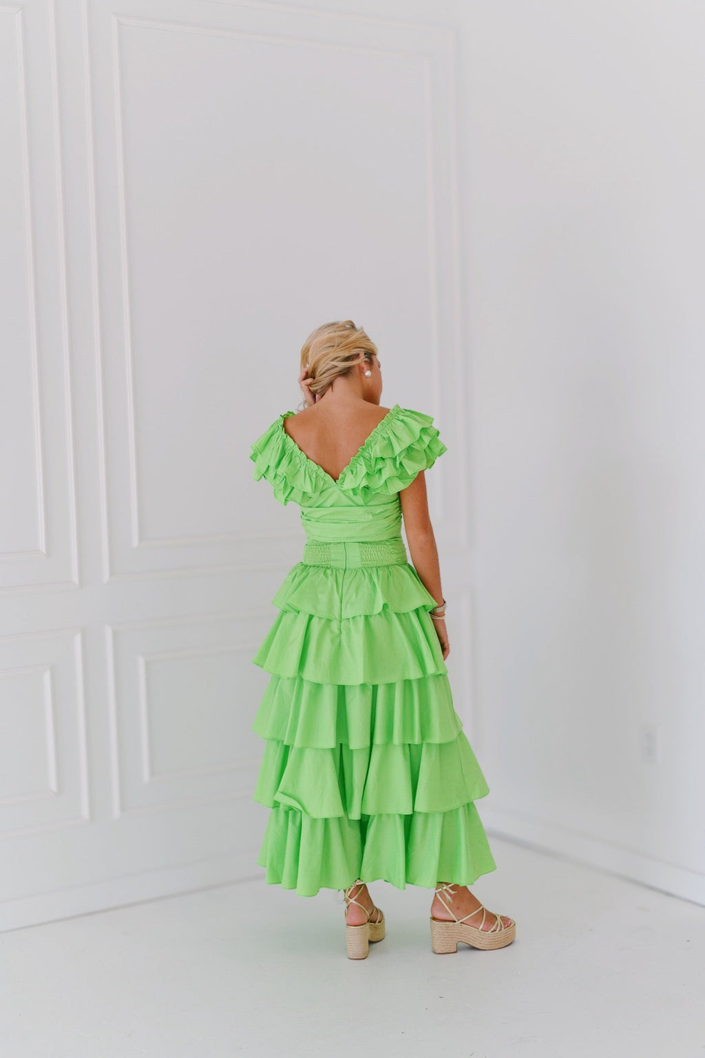 Chesney Ruffle Skirt Set - Green