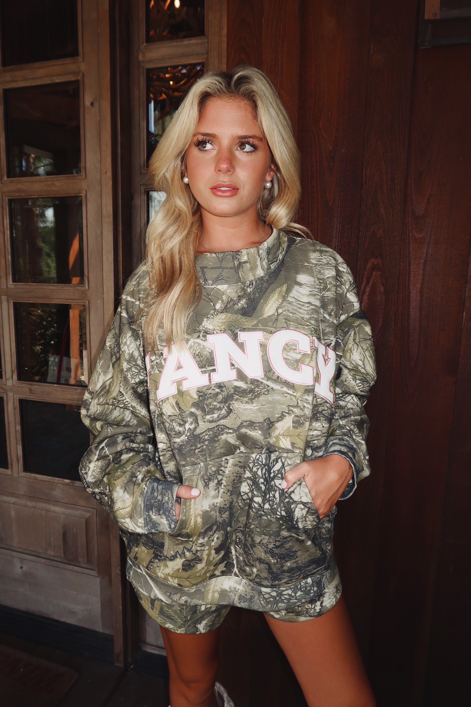Fancy Oversized Fleece PocketCloud Mockneck - Camo (PREORDER)