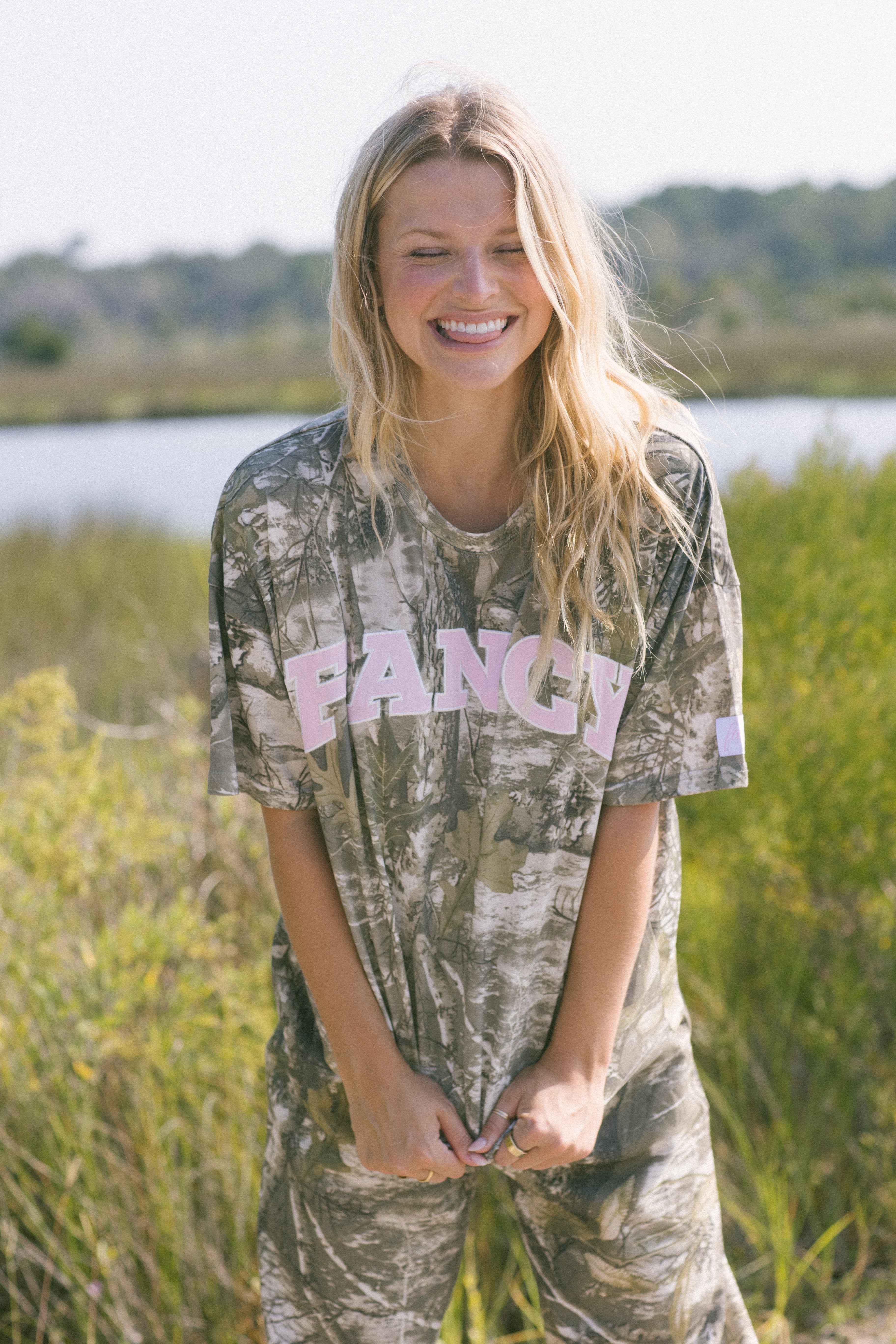 Fancy Oversized Embroidered Tee - Camo (PREORDER)