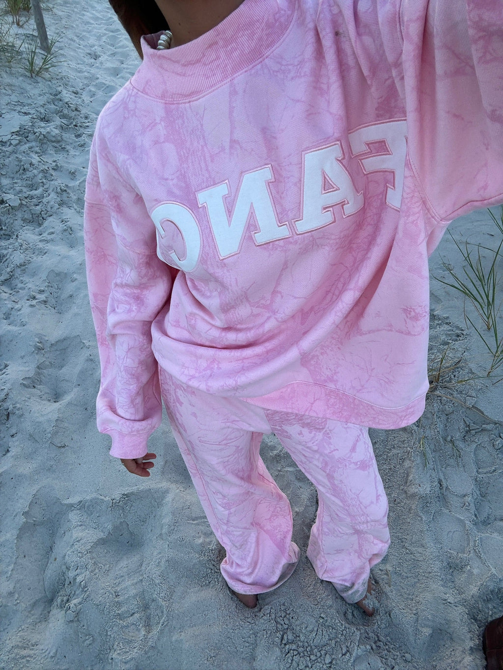 Fancy Oversized Fleece Mockneck - Pink Camo (PREORDER)