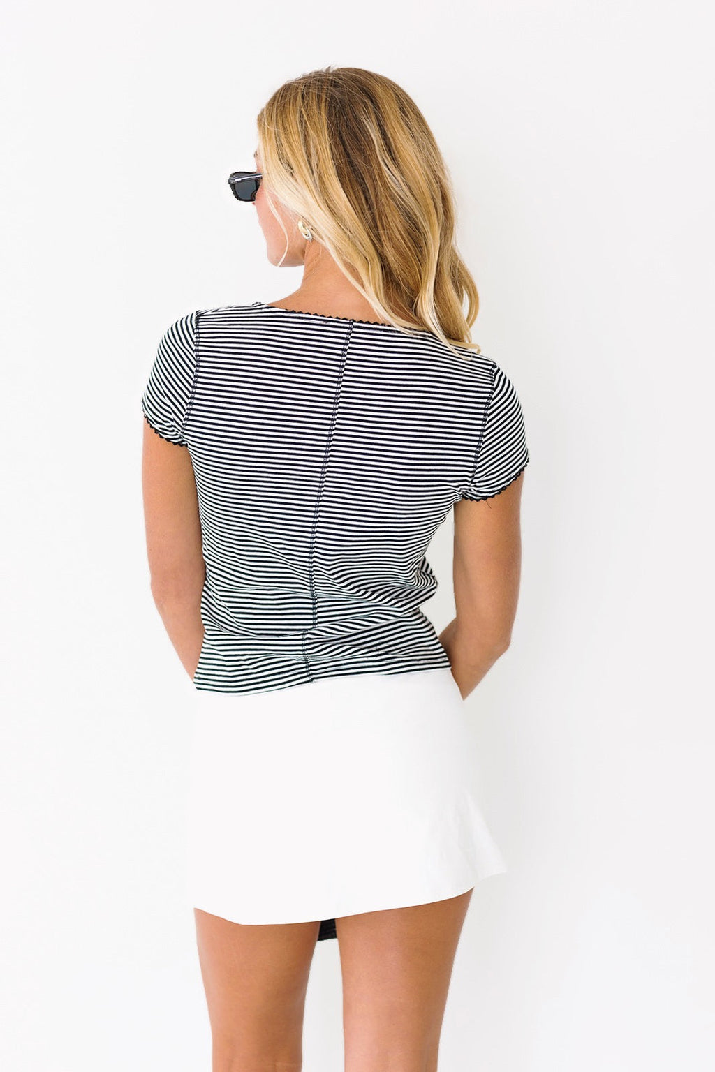 Sienna Striped Top - Black/White