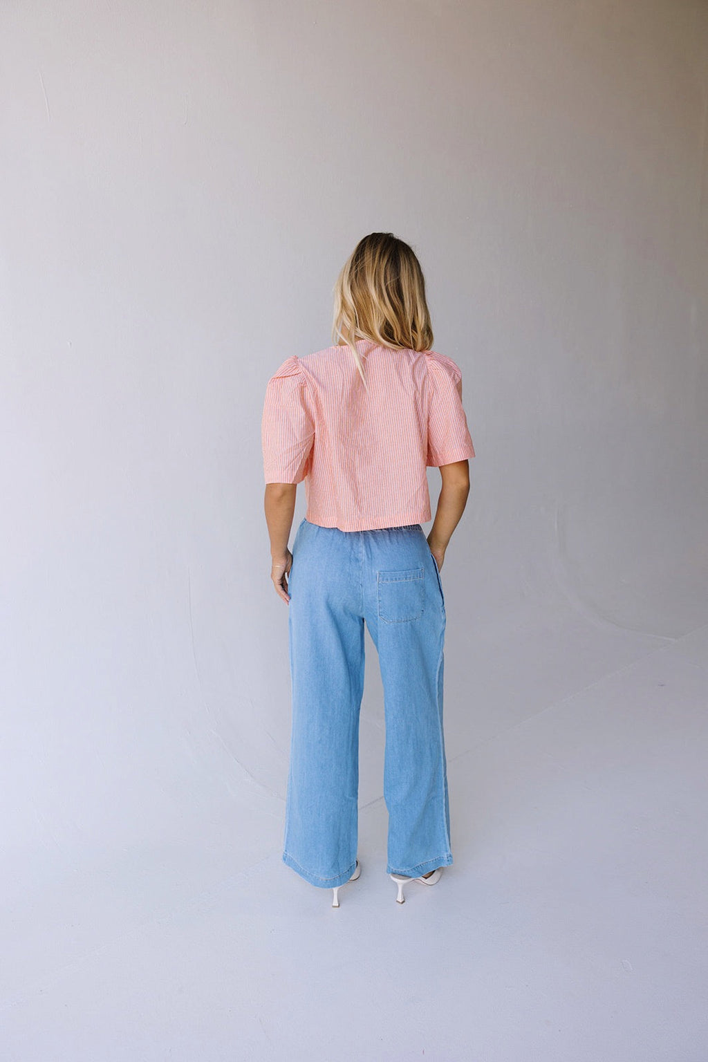 Lori Puff Sleeve Top - Orange