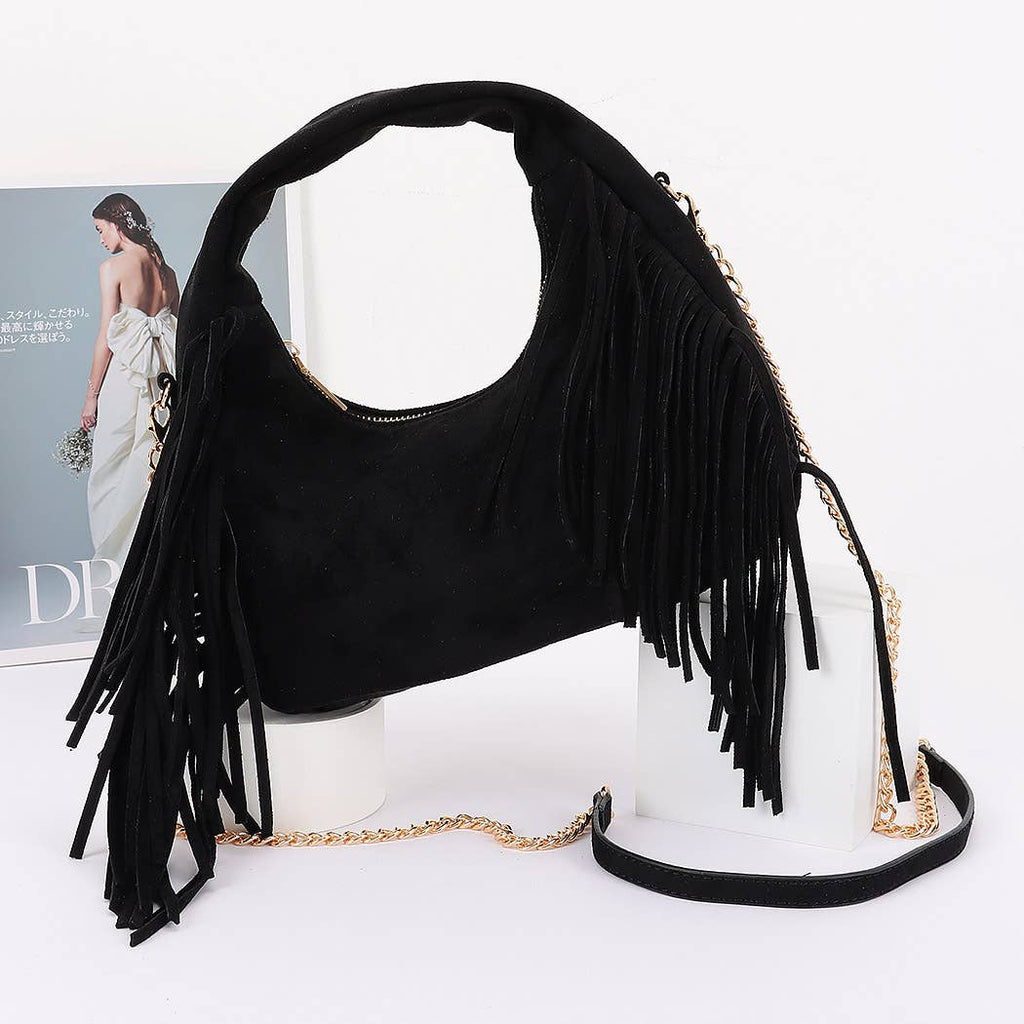 Black Fringe Purse
