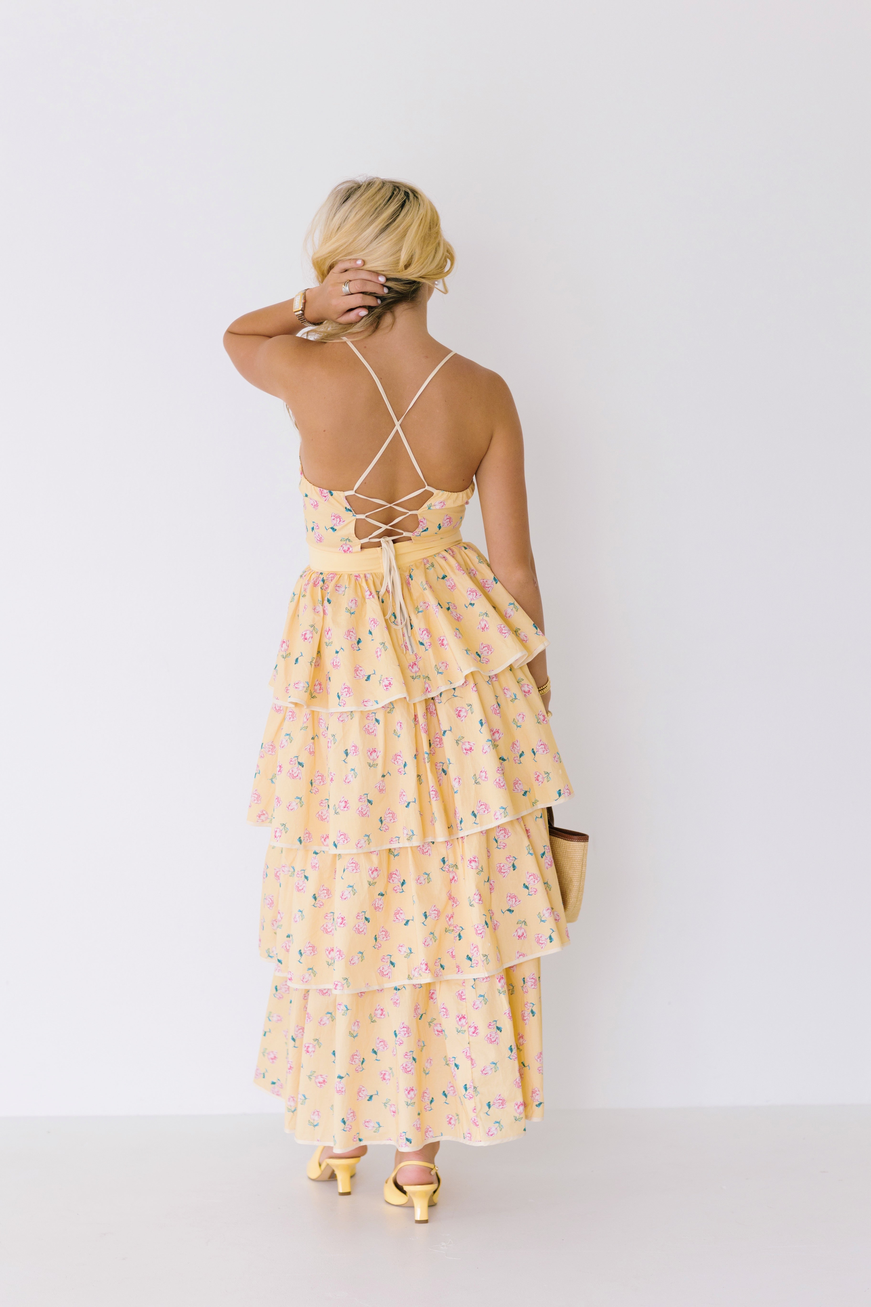 Skye Ruffle Maxi Dress - Yellow