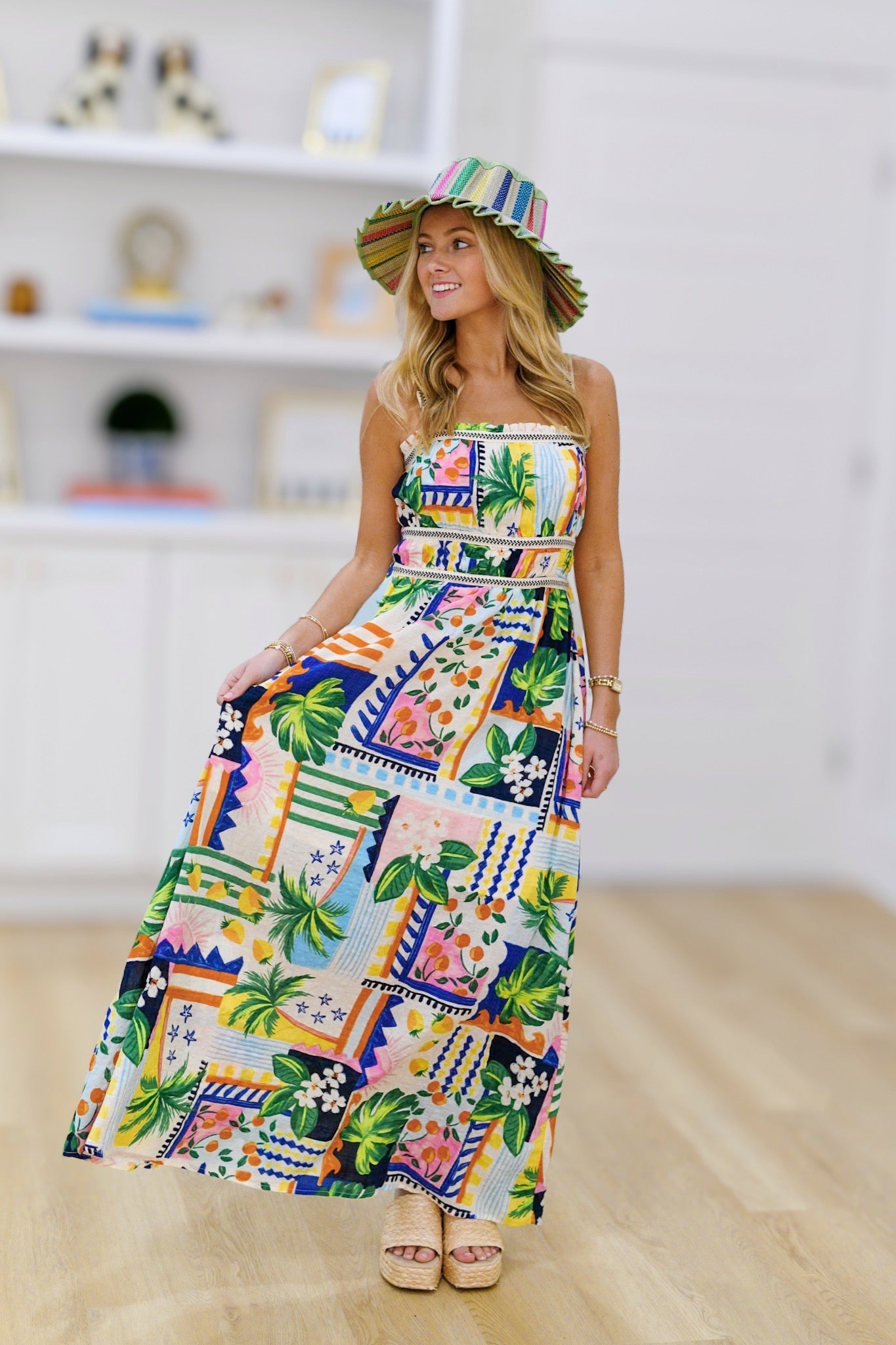 Isla Printed Midi Dress - Multi