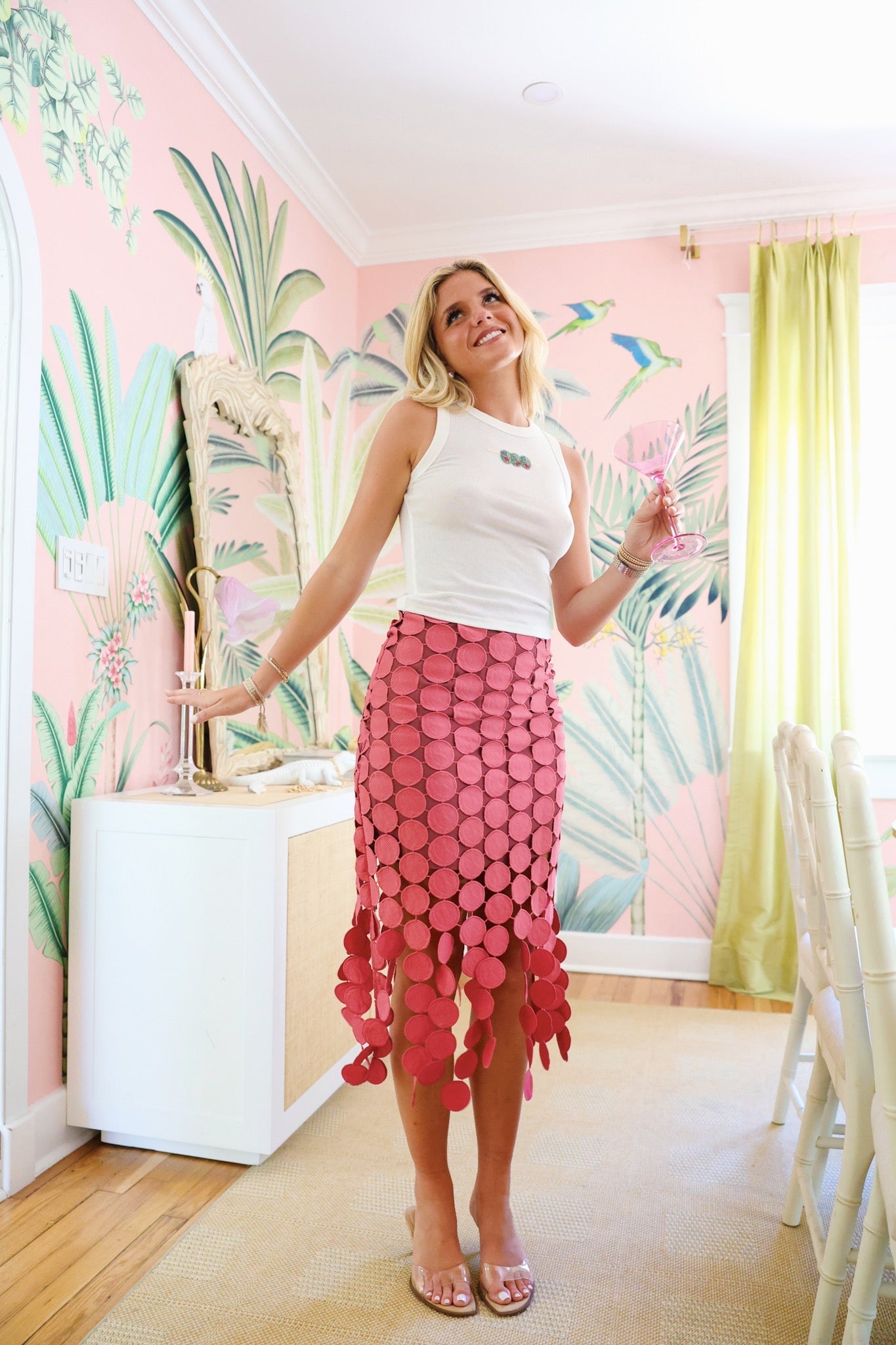 Cosmo Fringe Skirt - Pink