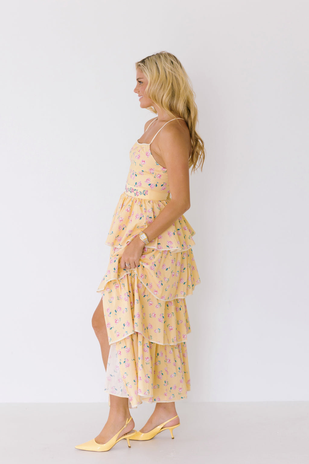 Skye Ruffle Maxi Dress - Yellow