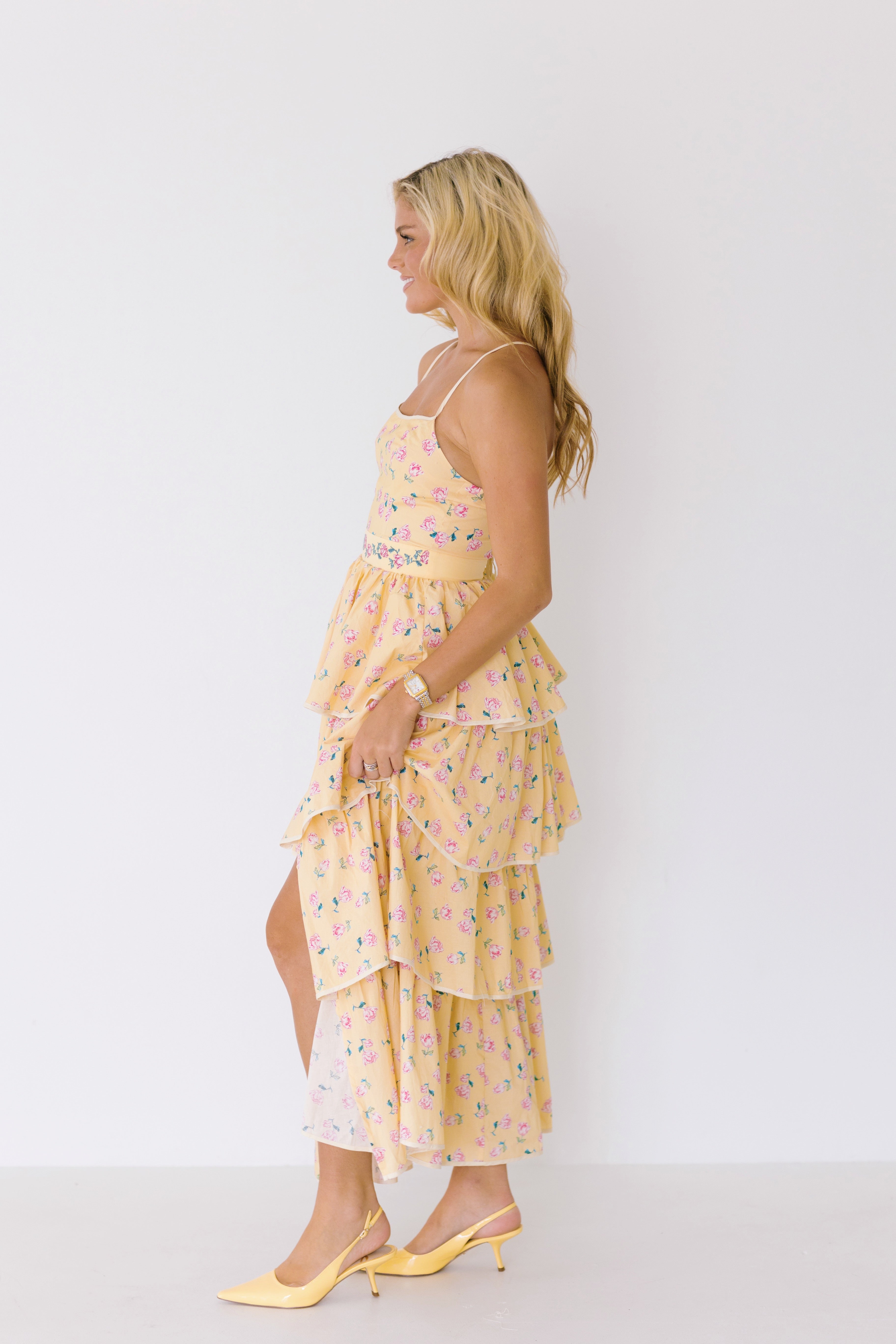 Skye Ruffle Maxi Dress - Yellow