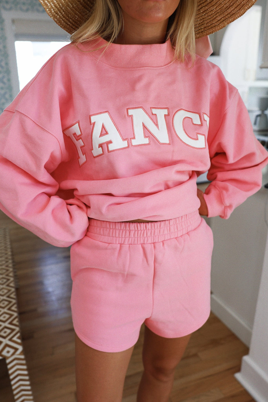 Fancy Fleece Lined Mini Shorts - Hibiscus