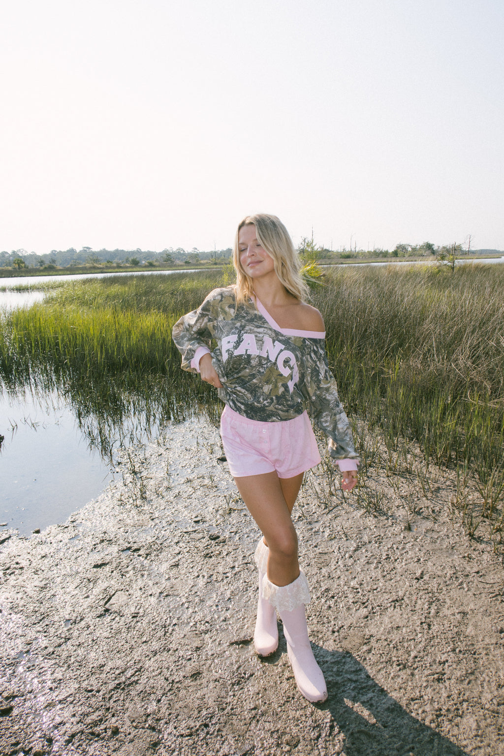 Fancy V-Neck Long Sleeve - Camo (PREORDER)