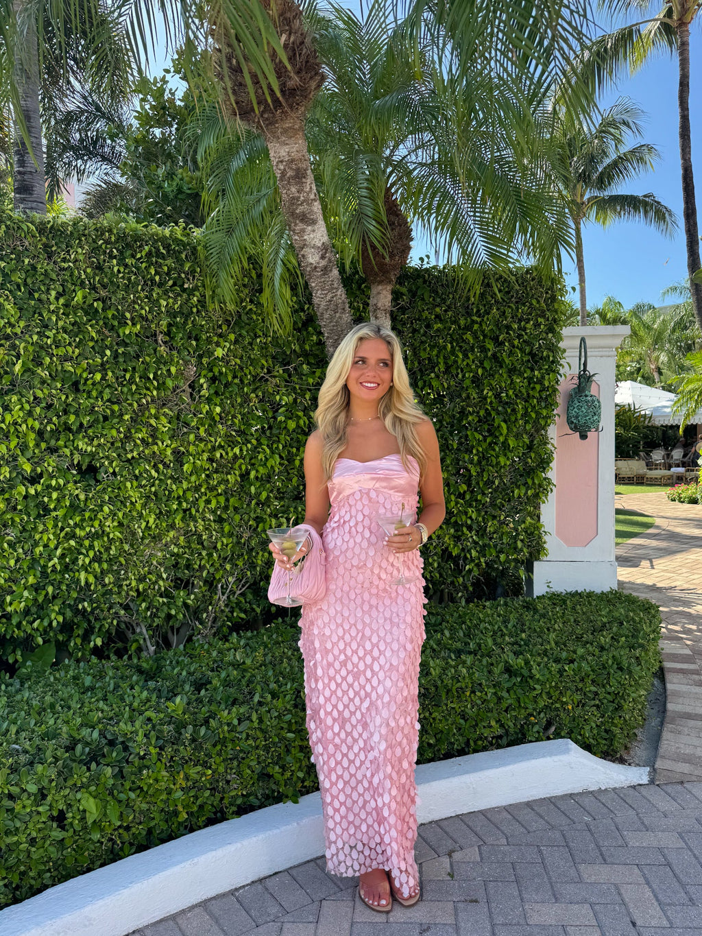 Sally Textured Tube Dress - Pink