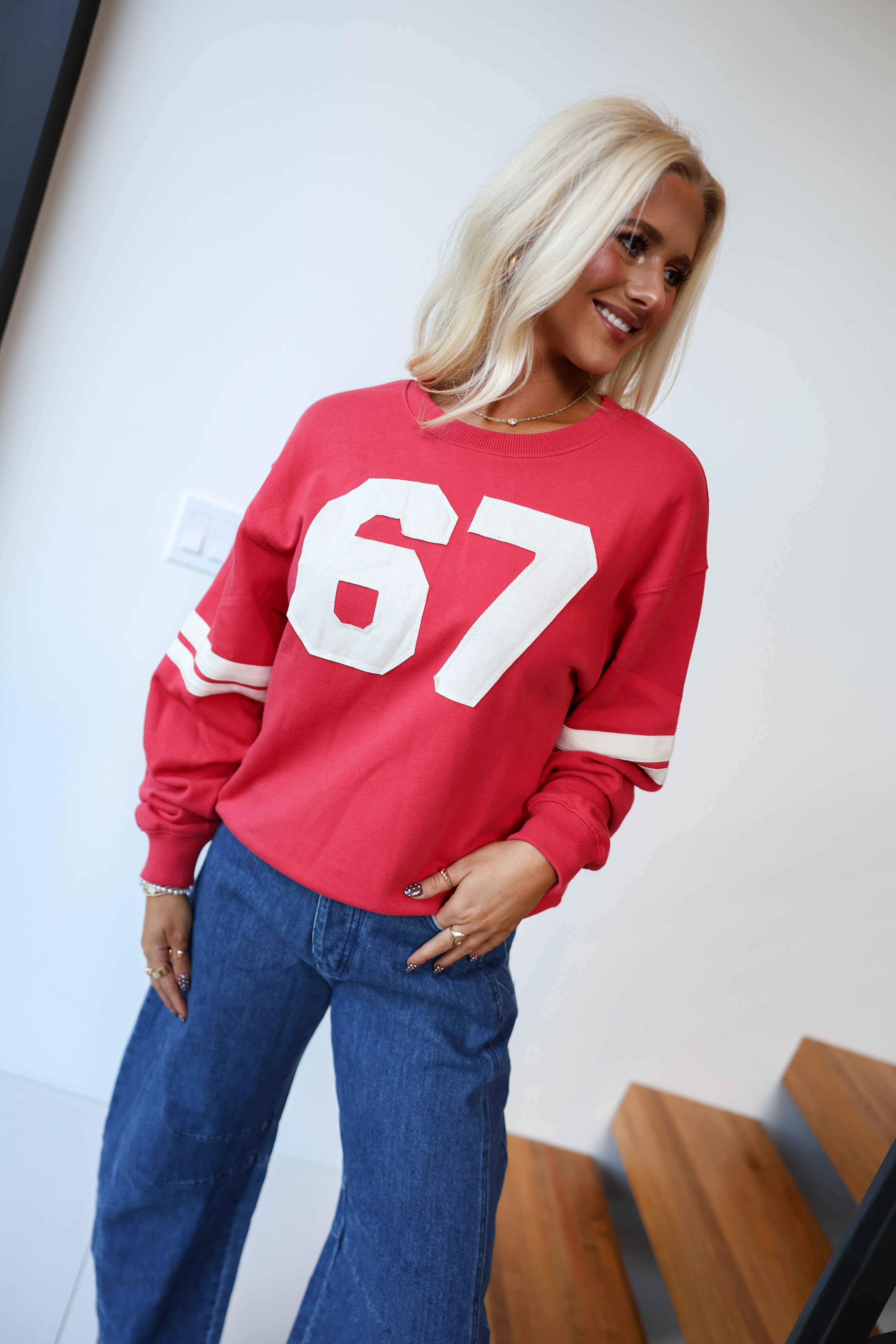 Tori Crewneck Pullover - Dusty Red