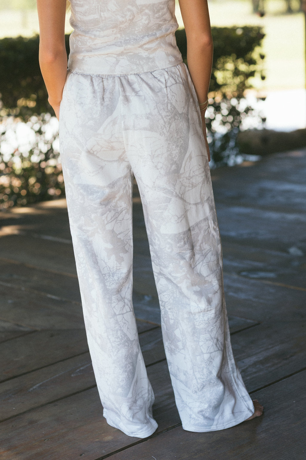 Fancy French Terry Sweatpants - White Camo