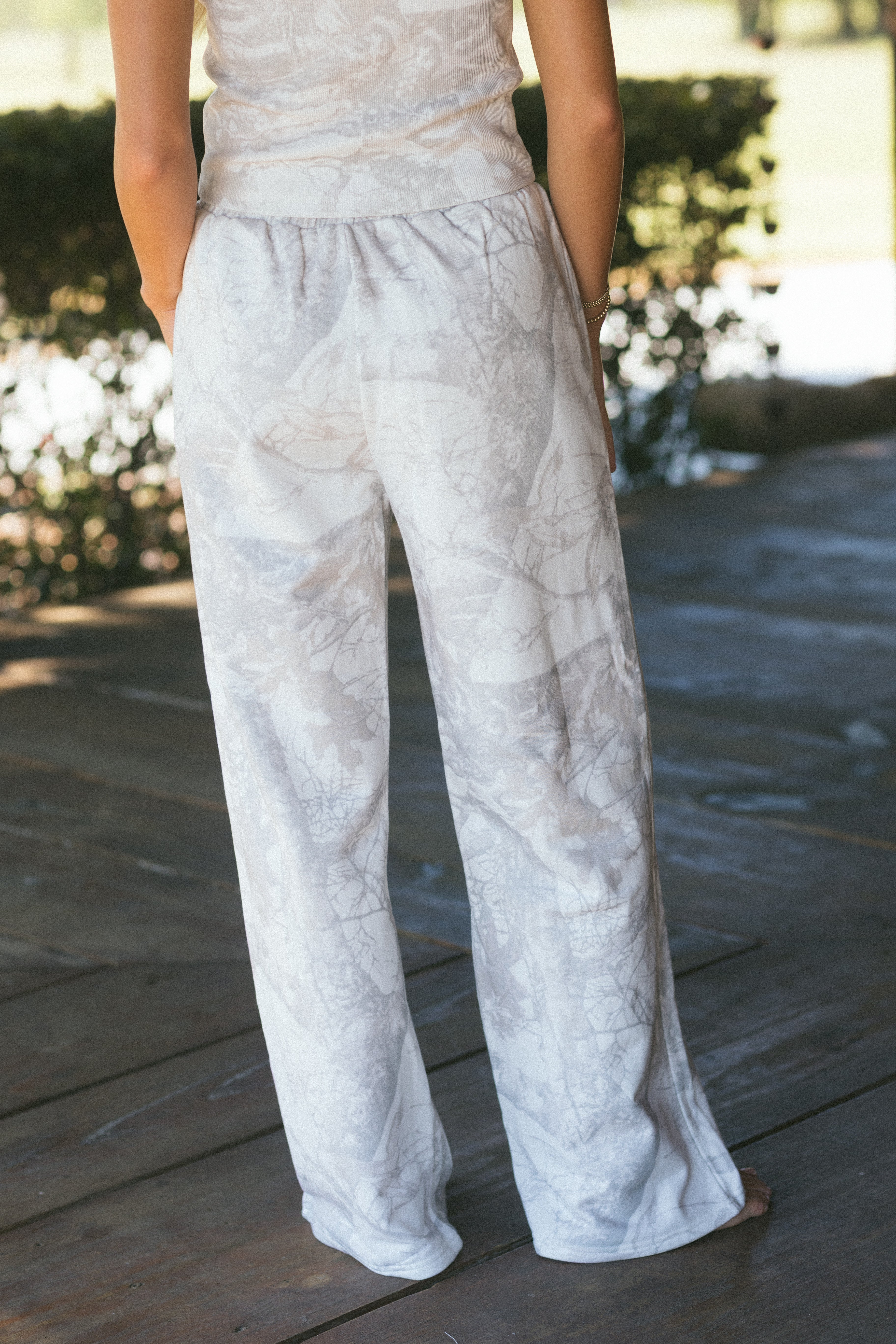 Fancy French Terry Sweatpants - White Camo