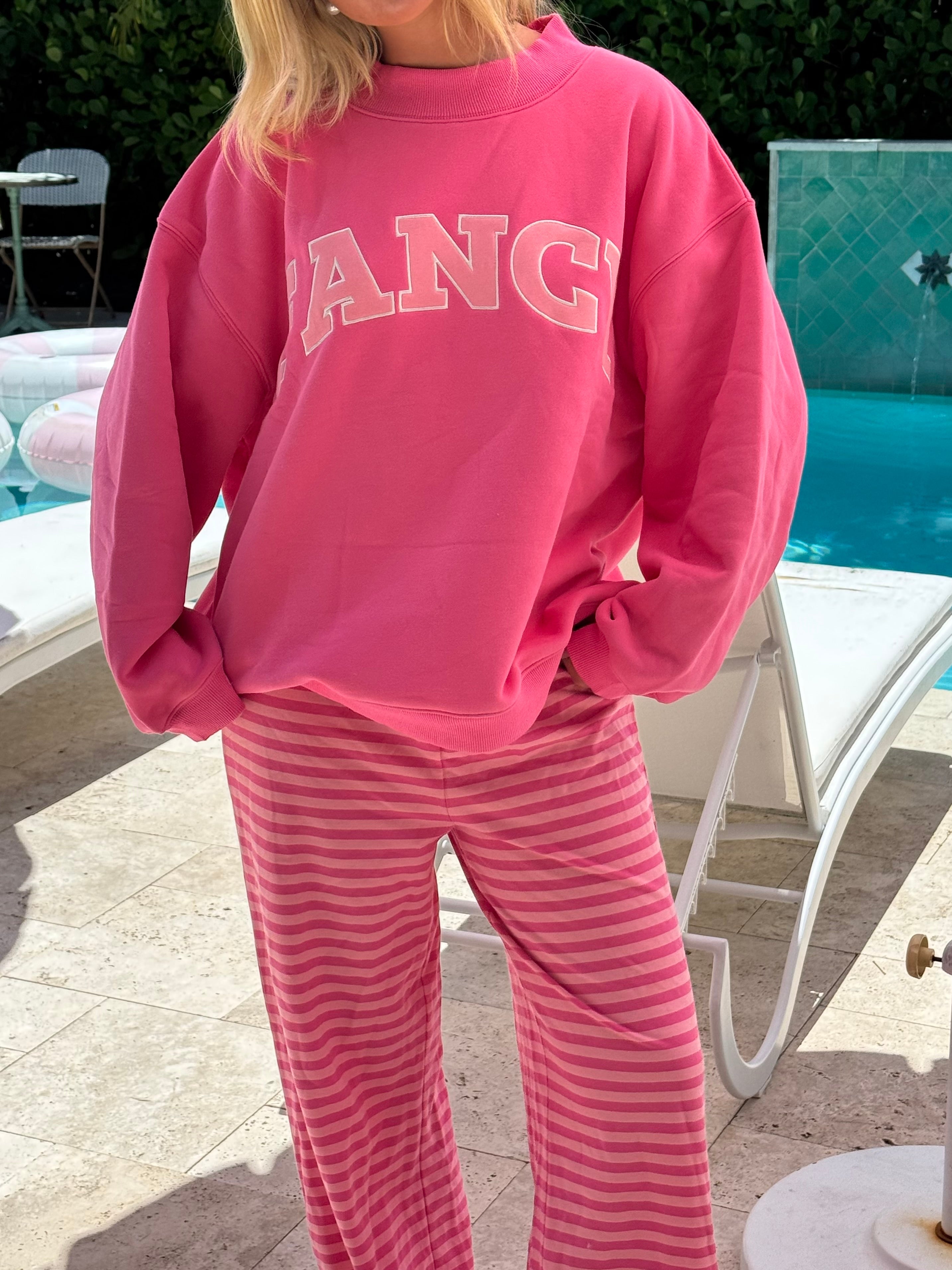 Fancy Oversized Fleece Mockneck - Paradise Pink/Hibiscus