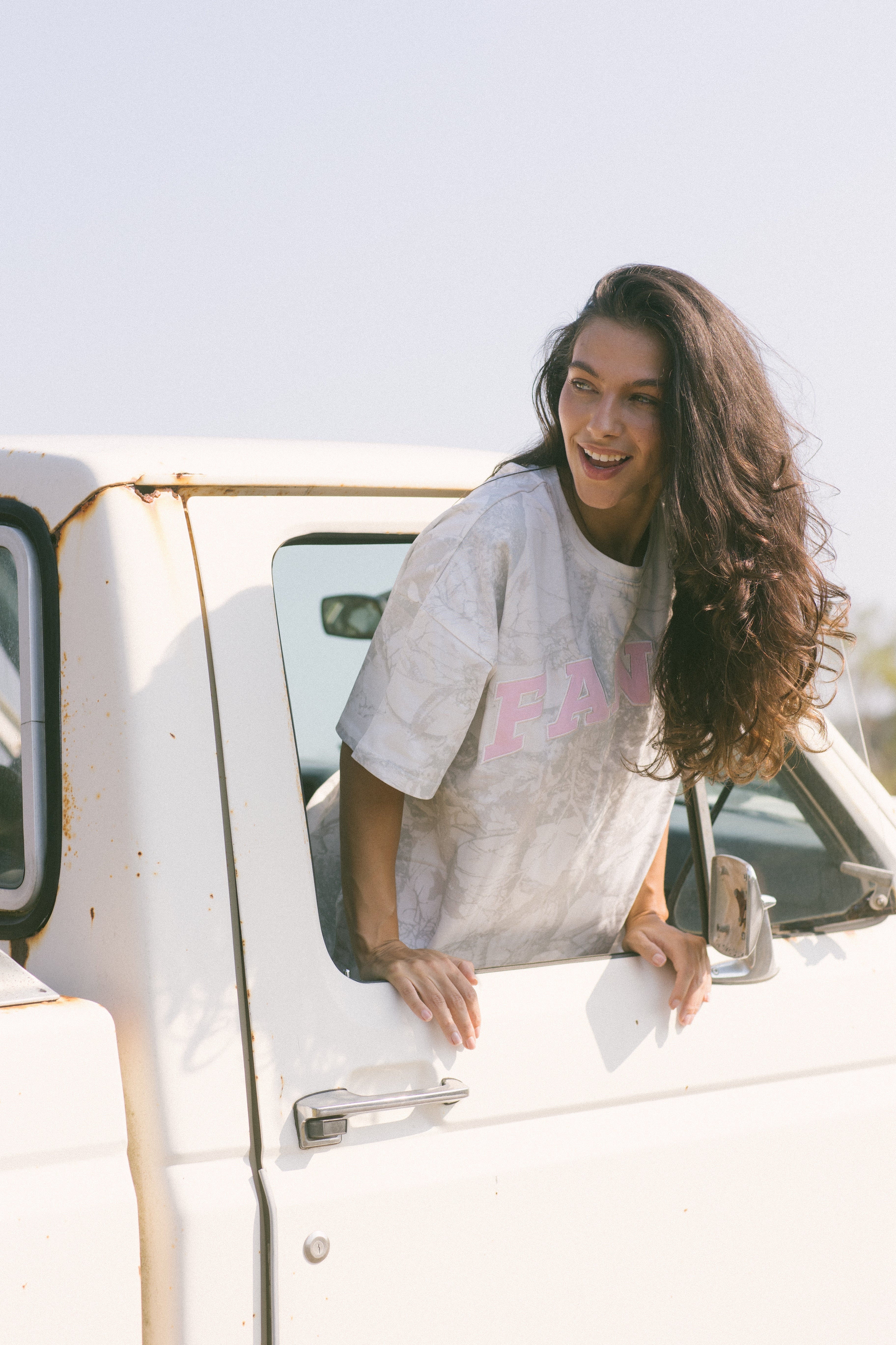 Fancy Oversized Embroidered Tee - White Camo (PREORDER)
