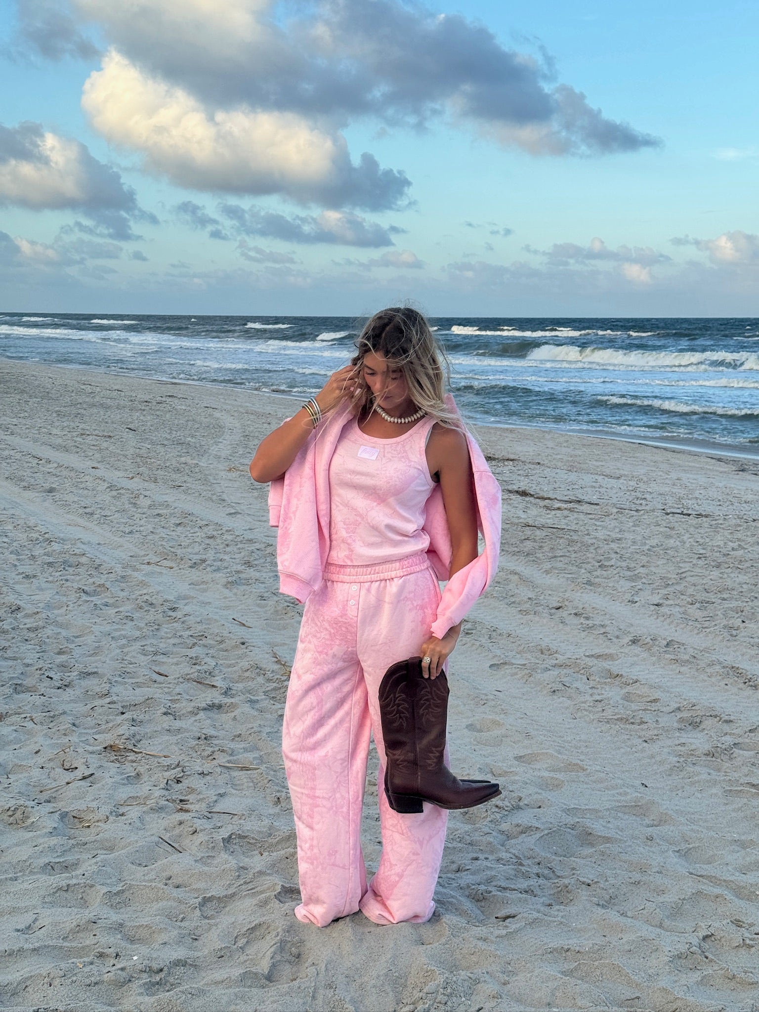 Fancy Fleece Lined Sweatpants - Pink Camo