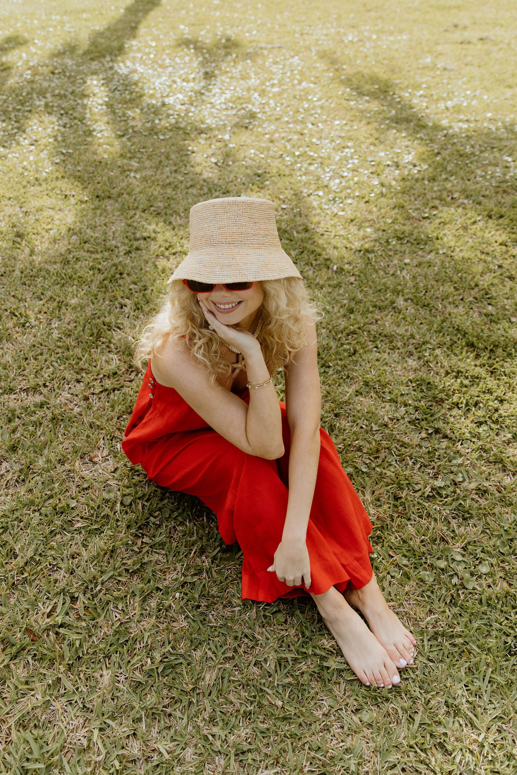 Sophie Square Neck and Wide Leg Pants Set - Red