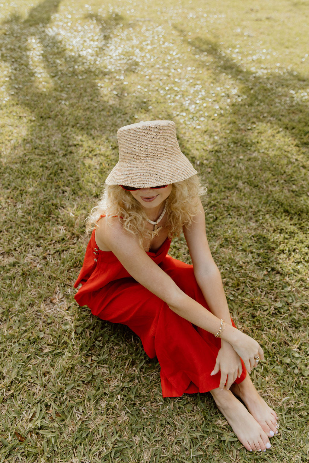 Sophie Square Neck and Wide Leg Pants Set - Red