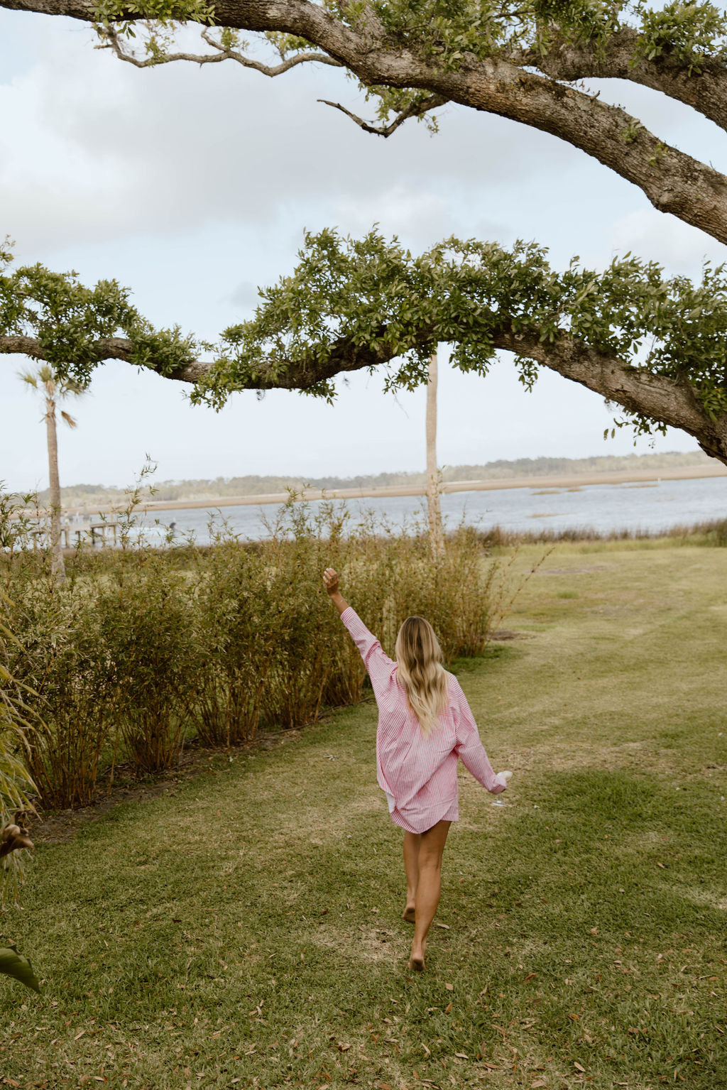Haleigh Button Down Top -  Pink/White Striped