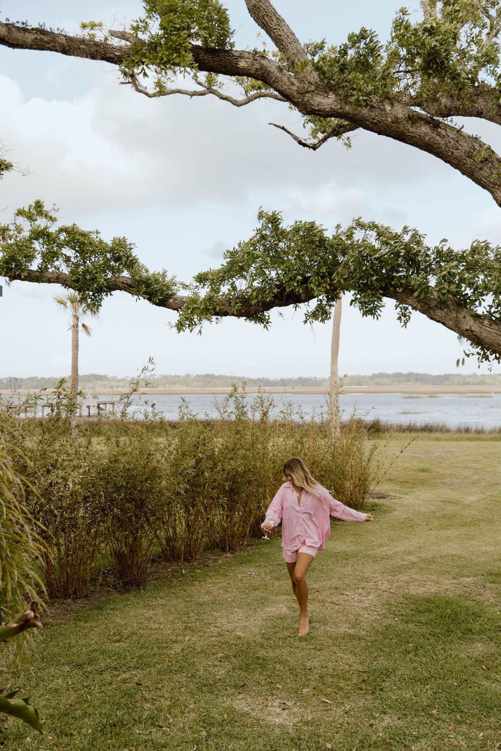 Haleigh Button Down Top -  Pink/White Striped