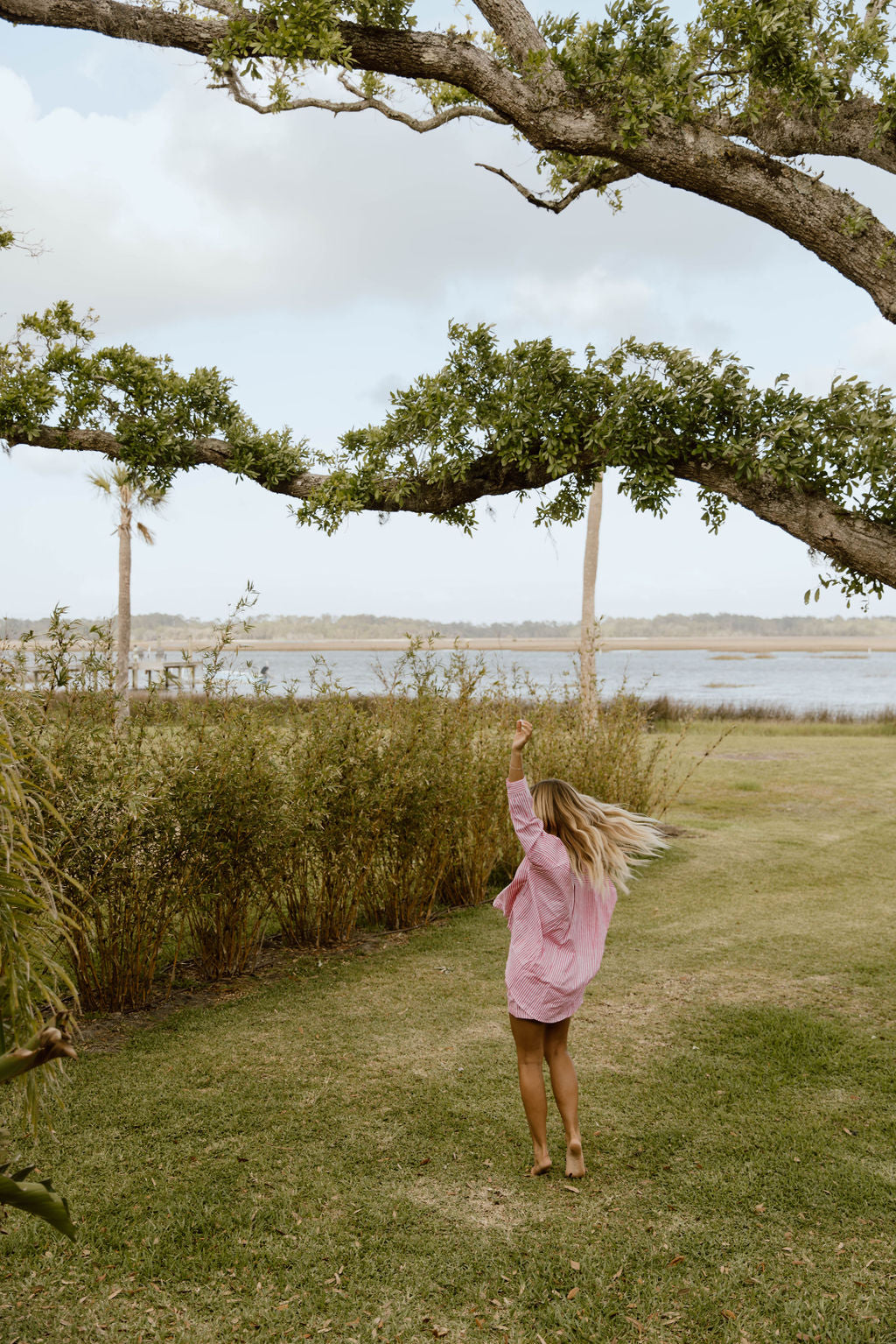 Haleigh Button Down Top -  Pink/White Striped