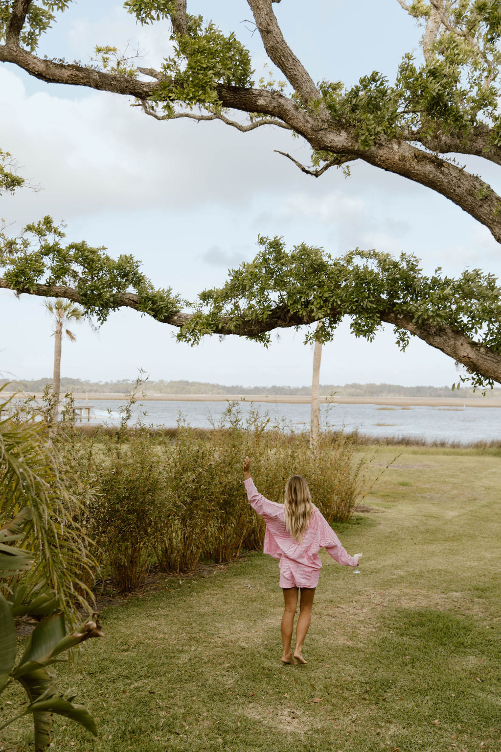 Haleigh Button Down Top -  Pink/White Striped