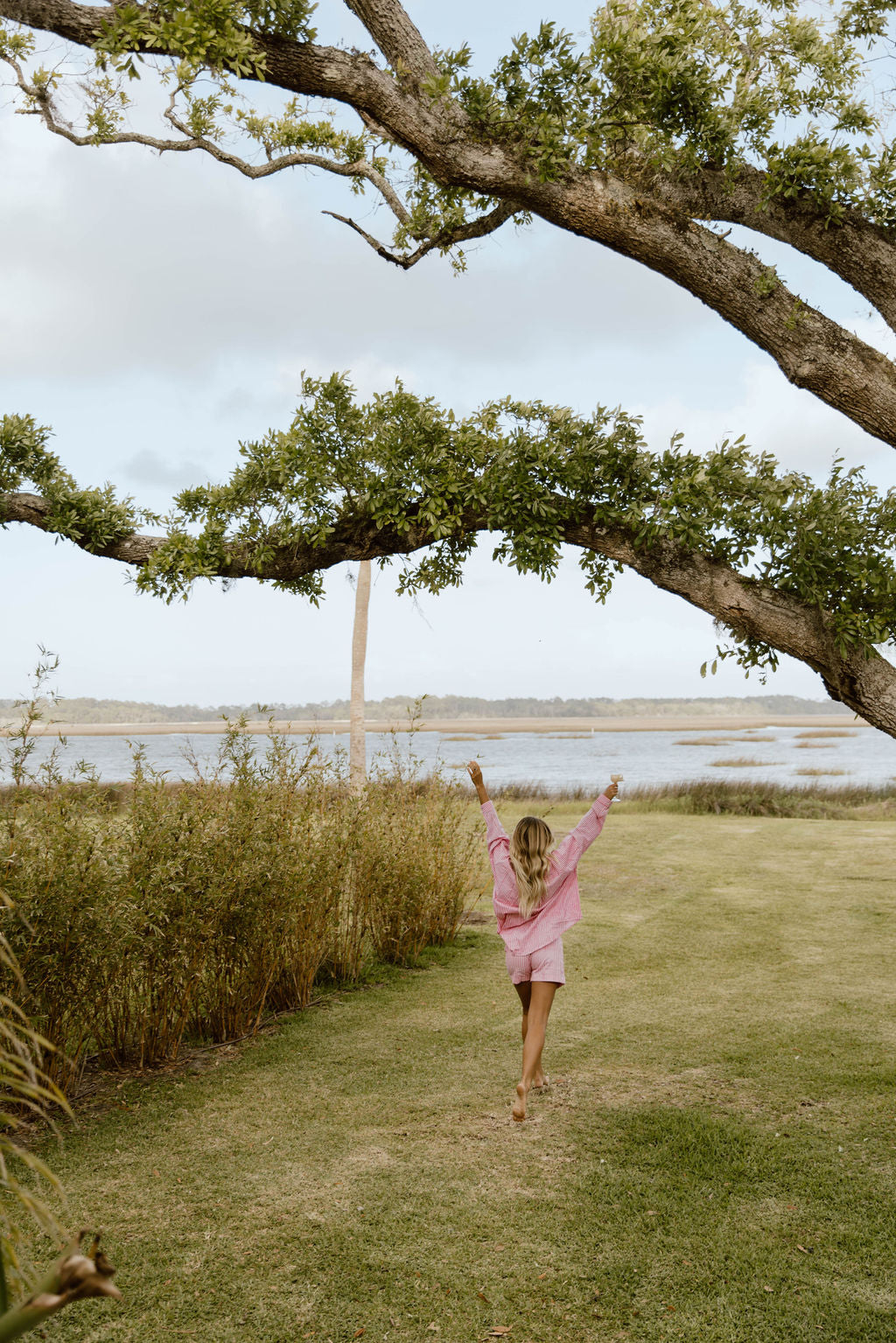 Haleigh Button Down Top -  Pink/White Striped