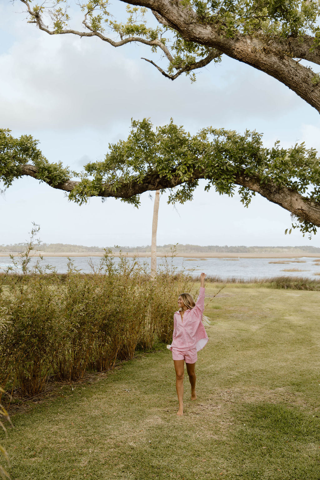 Haleigh Button Down Top -  Pink/White Striped