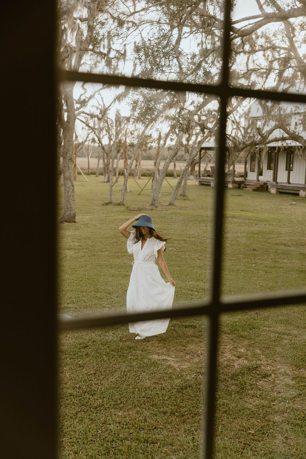 Hadlee Ruffle Sleeve Maxi Dress - Off White