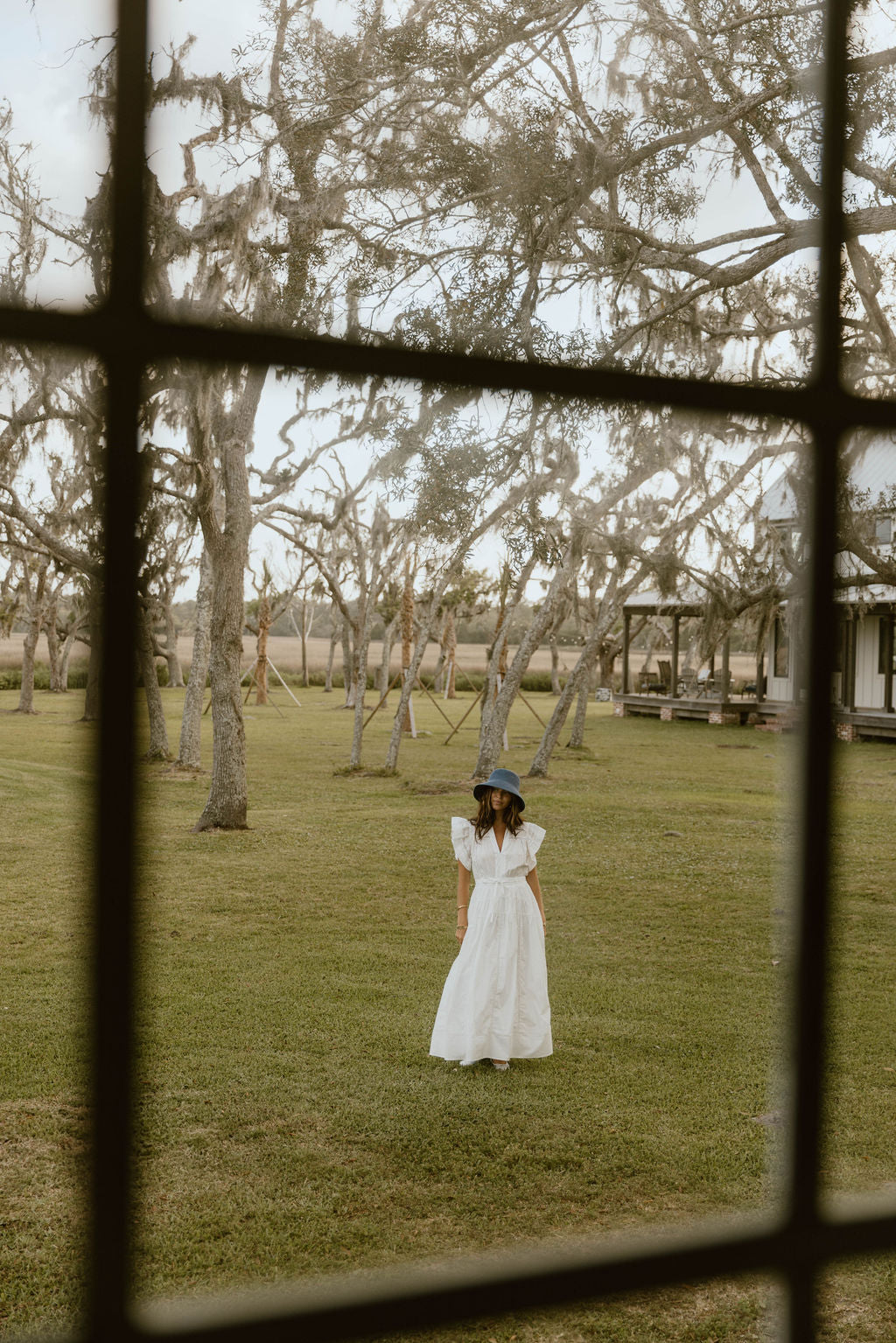 Hadlee Ruffle Sleeve Maxi Dress - Off White